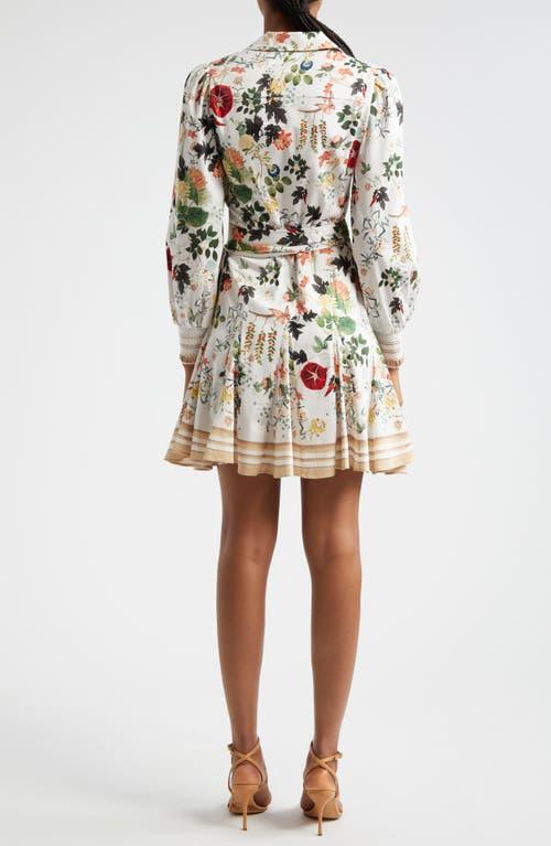 Alice + Olivia Alisa Floral Wrap Shirtdress in Natural | Lyst