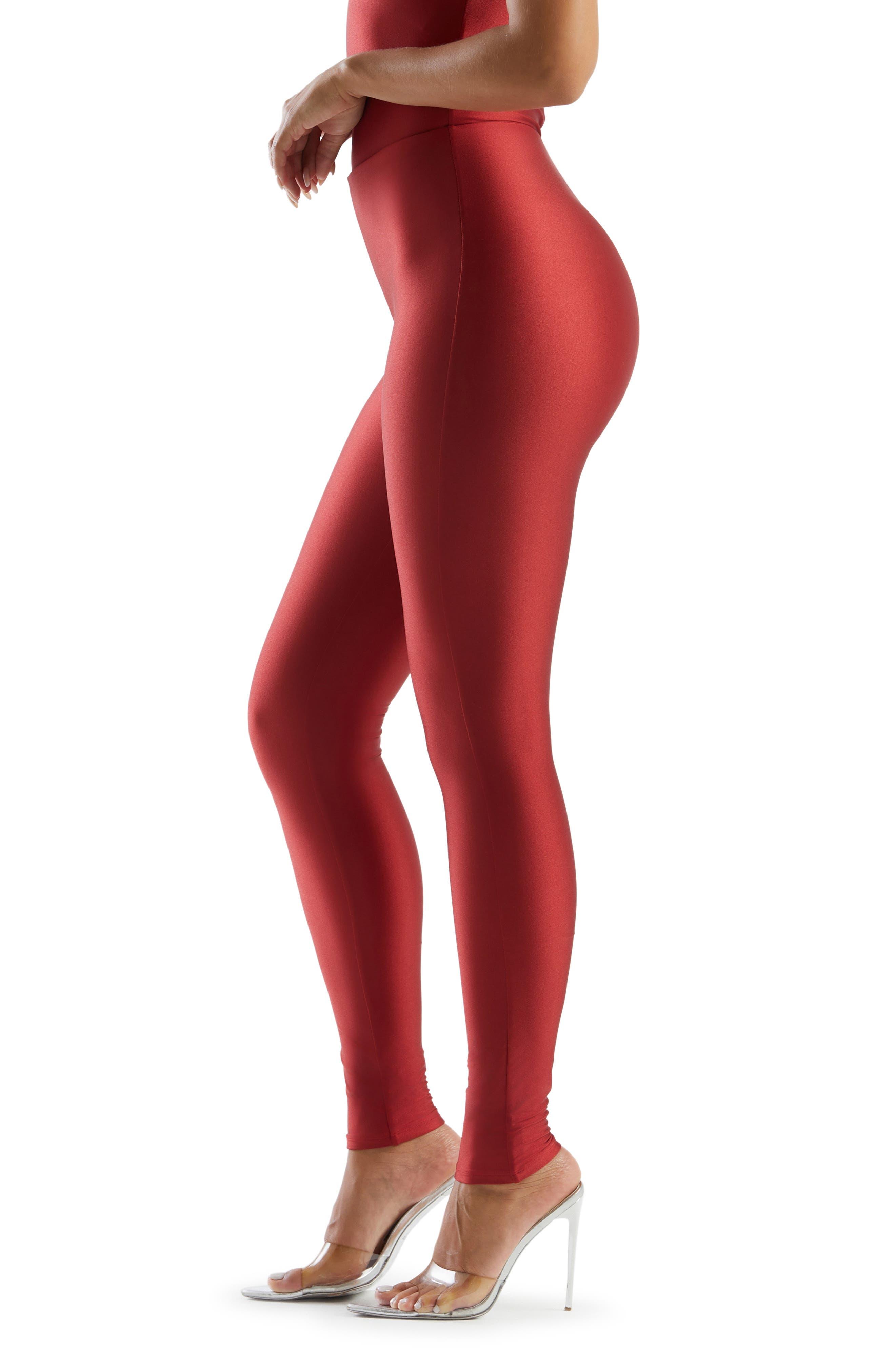 Naked Wardrobe Figure Out High Waist leggings in Red