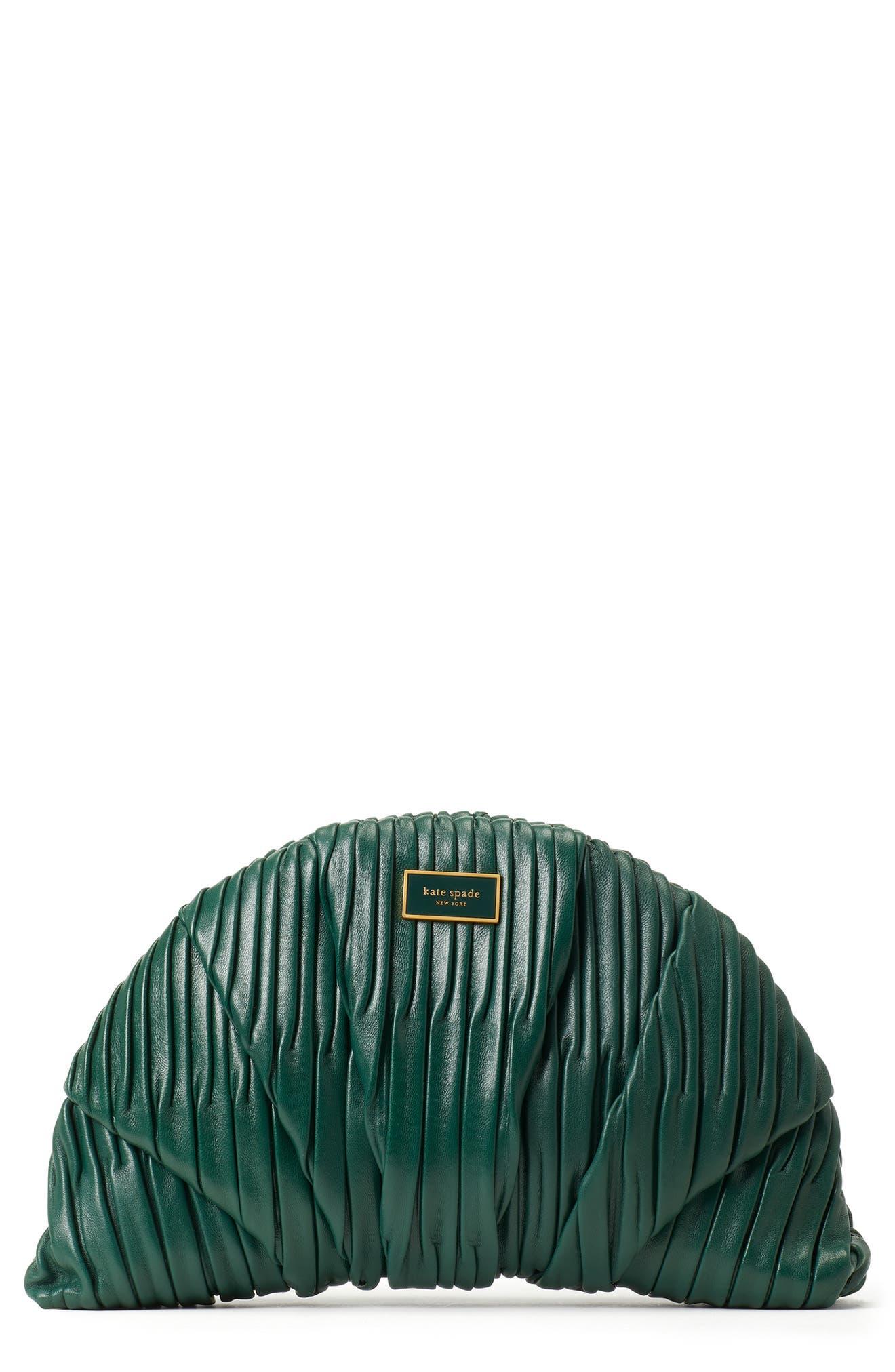 Kate Spade Patisserie Pleated Croissant Clutch in Green Lyst