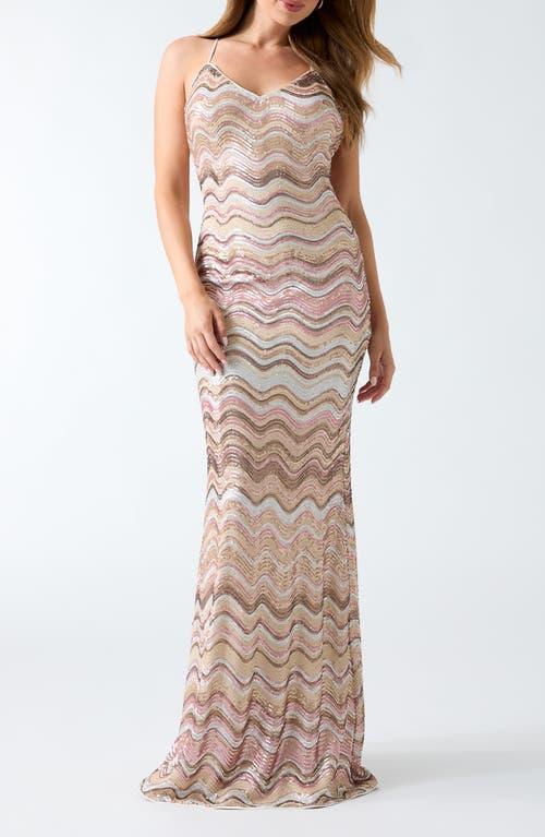 one sleeve long sleeve dress One Shoulder Long Sleeve Sequin Dress main image 0