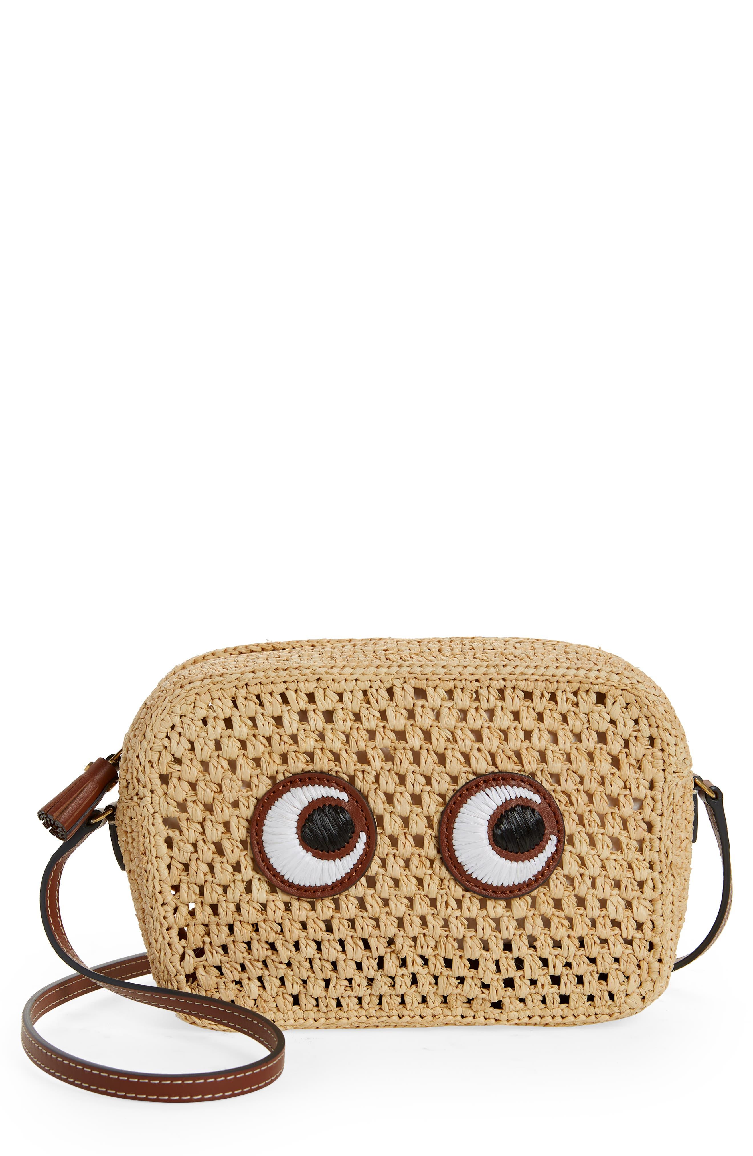 Anya Hindmarch Eyes Raffia Crossbody Bag in Metallic Lyst