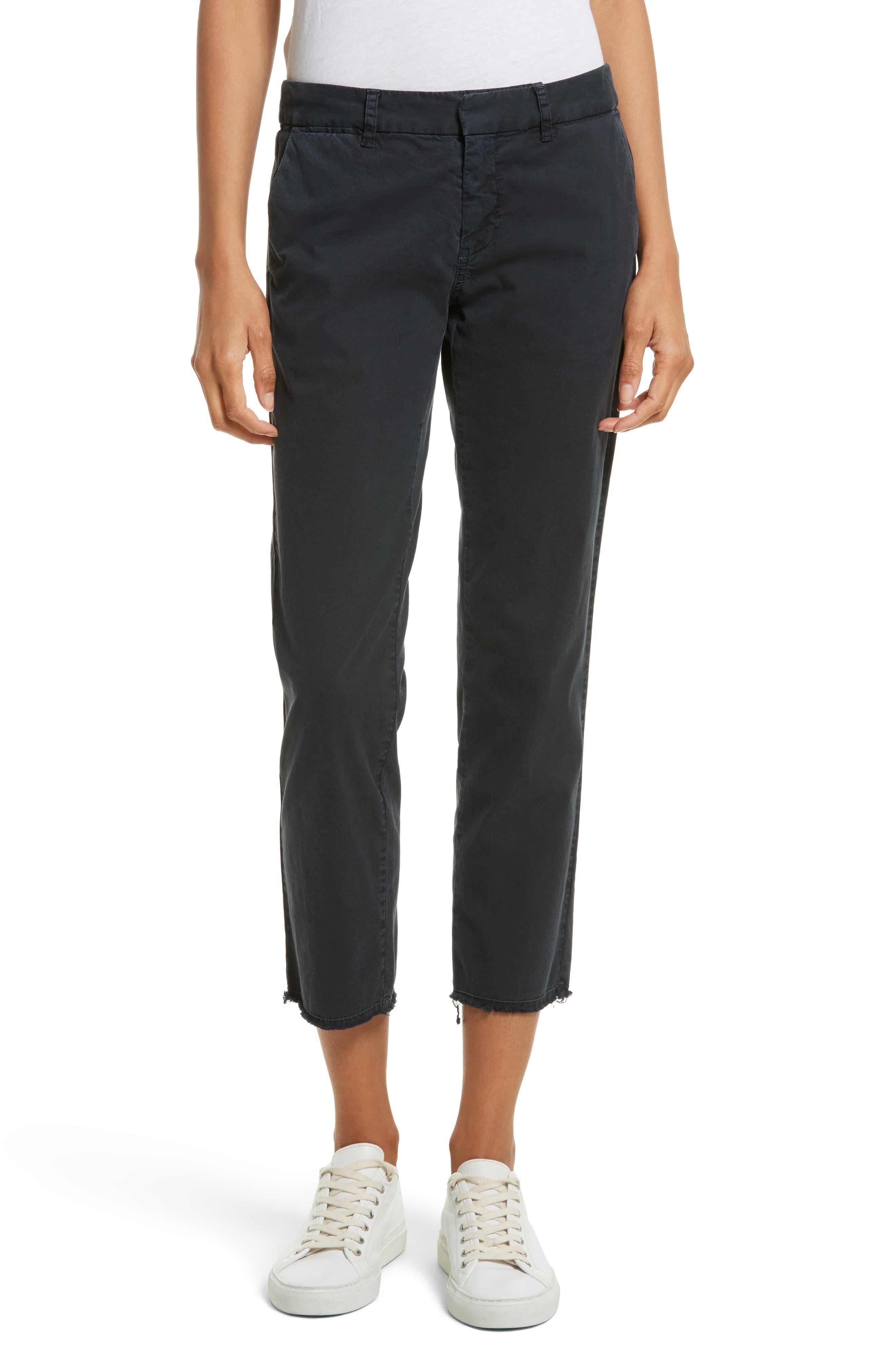 Nili Lotan East Hampton Stretch Cotton Twill Crop Pants in Dark Navy (Blue) - Lyst