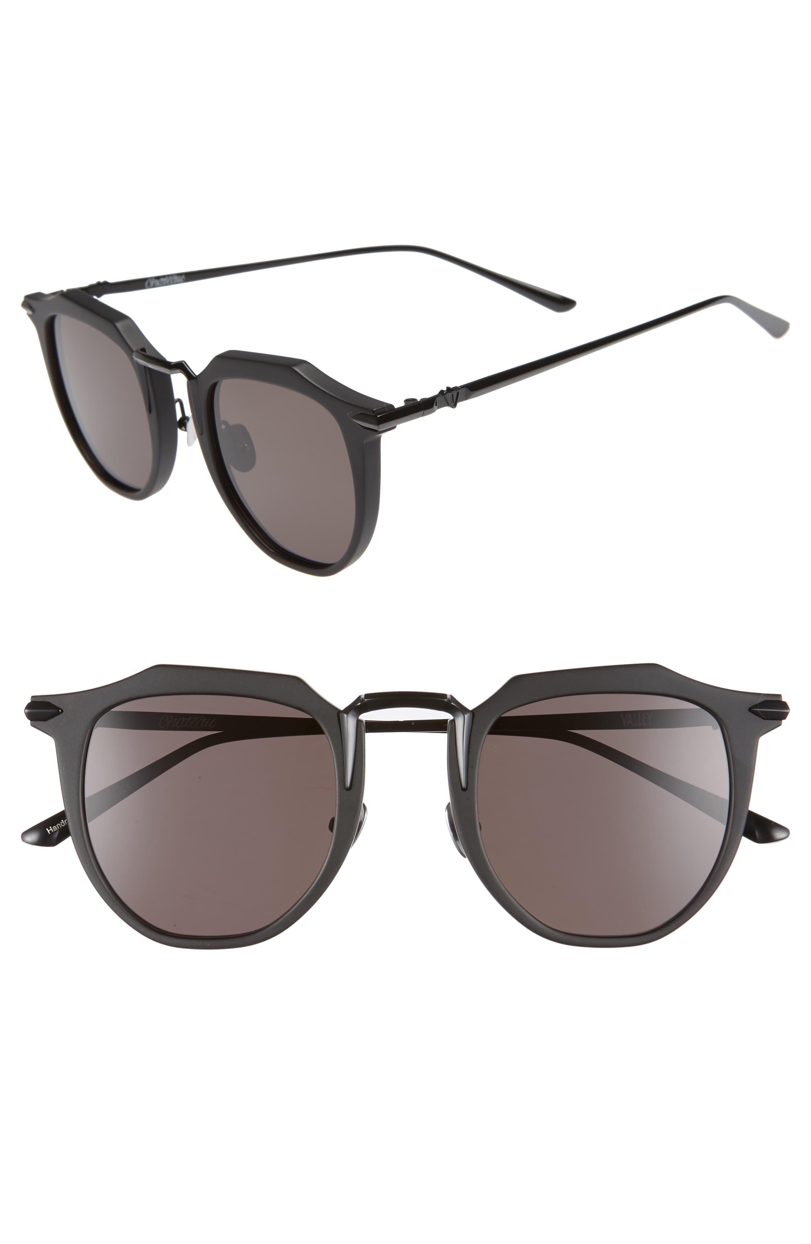 Valley Eyewear Chateau 48mm Round Sunglasses in Black Lyst