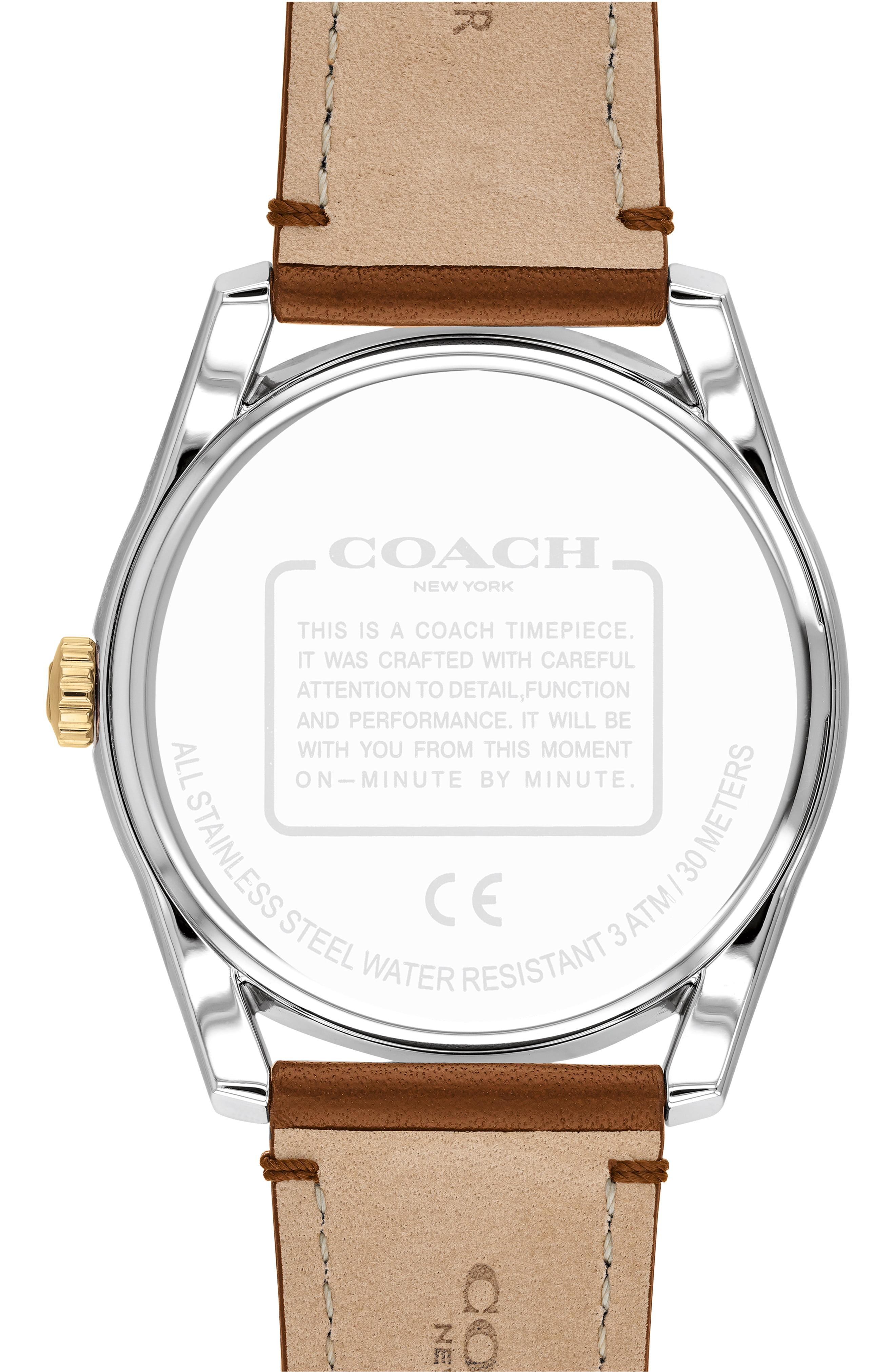 COACH Preston Leather Strap Watch in Metallic for Men Lyst