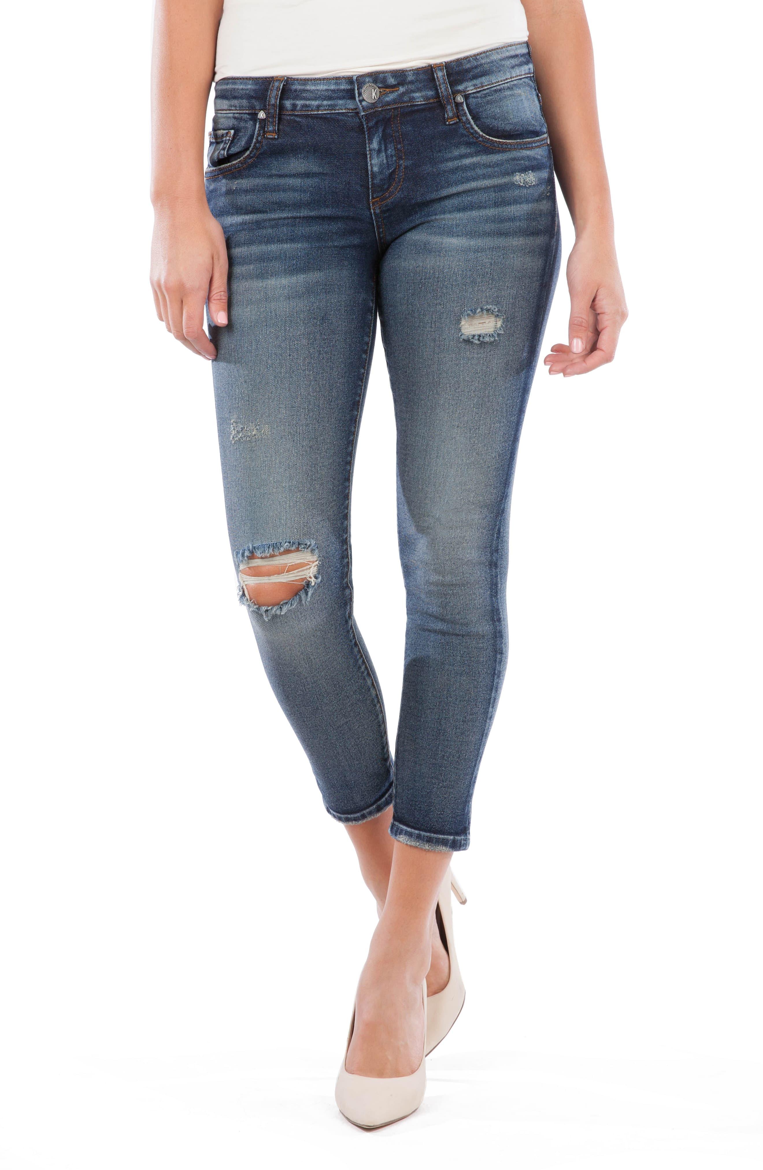Kut From The Kloth Denim Donna Ripped & Distressed Ankle Skinny Jeans ...