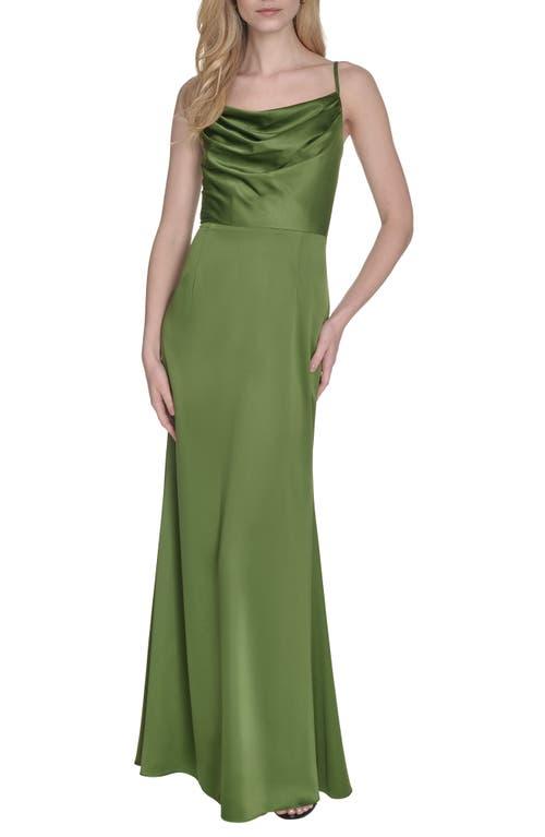 Vince Camuto Satin Cowl Neck Gown in Green | Lyst Vince Camuto Satin Cowl Neck Gown in Green | Lyst
