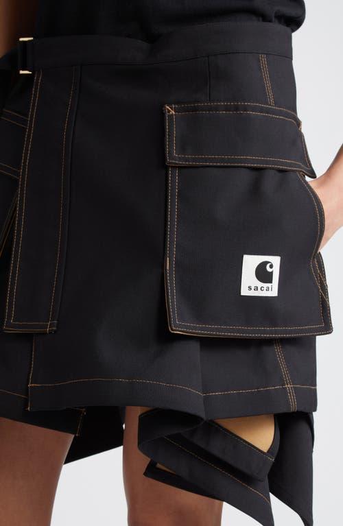 Sacai Carhartt Wip Asymmetric Wrap Skirt in Black | Lyst Sacai Carhartt Wip Asymmetric Wrap Skirt in Black | Lyst