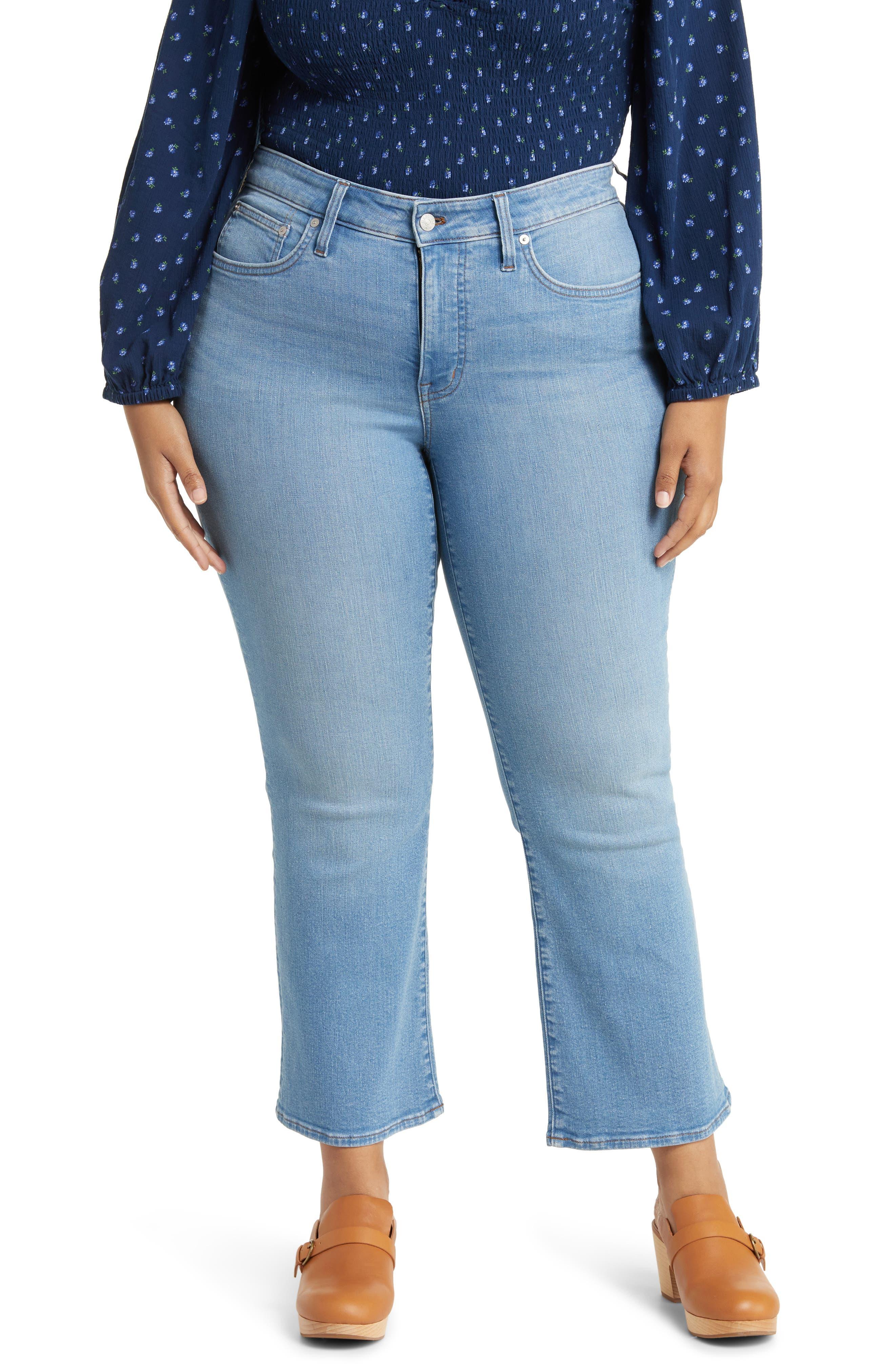 Madewell Mid Rise Kick Out Crop Flare Jeans in Blue Lyst