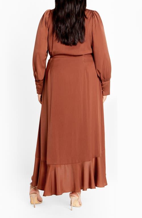 strapless open back dress Orange Satin Midi Dress