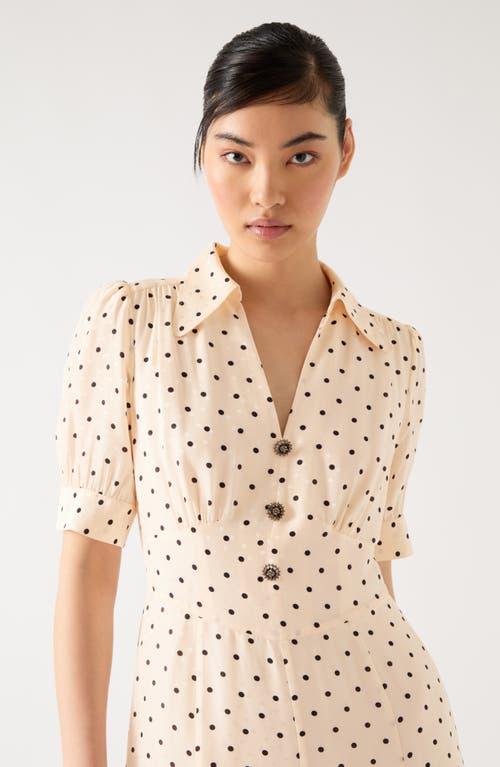 LK Bennett Sophie Polka Dot Dress in Natural | Lyst LK Bennett Sophie Polka Dot Dress in Natural | Lyst