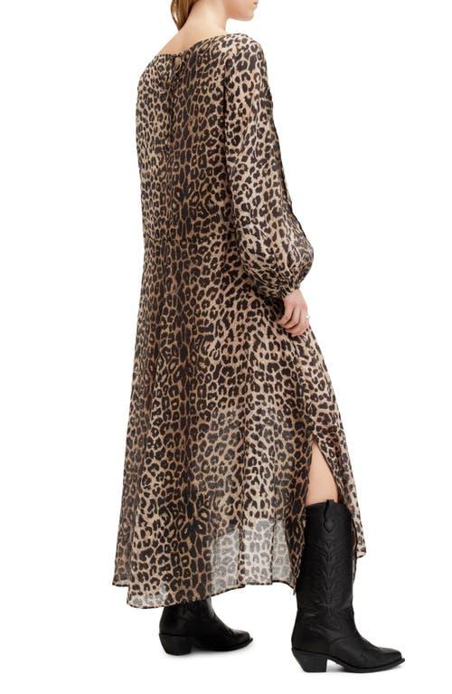 AllSaints Jane Long Sleeve Leopard Print Dress in Natural Lyst