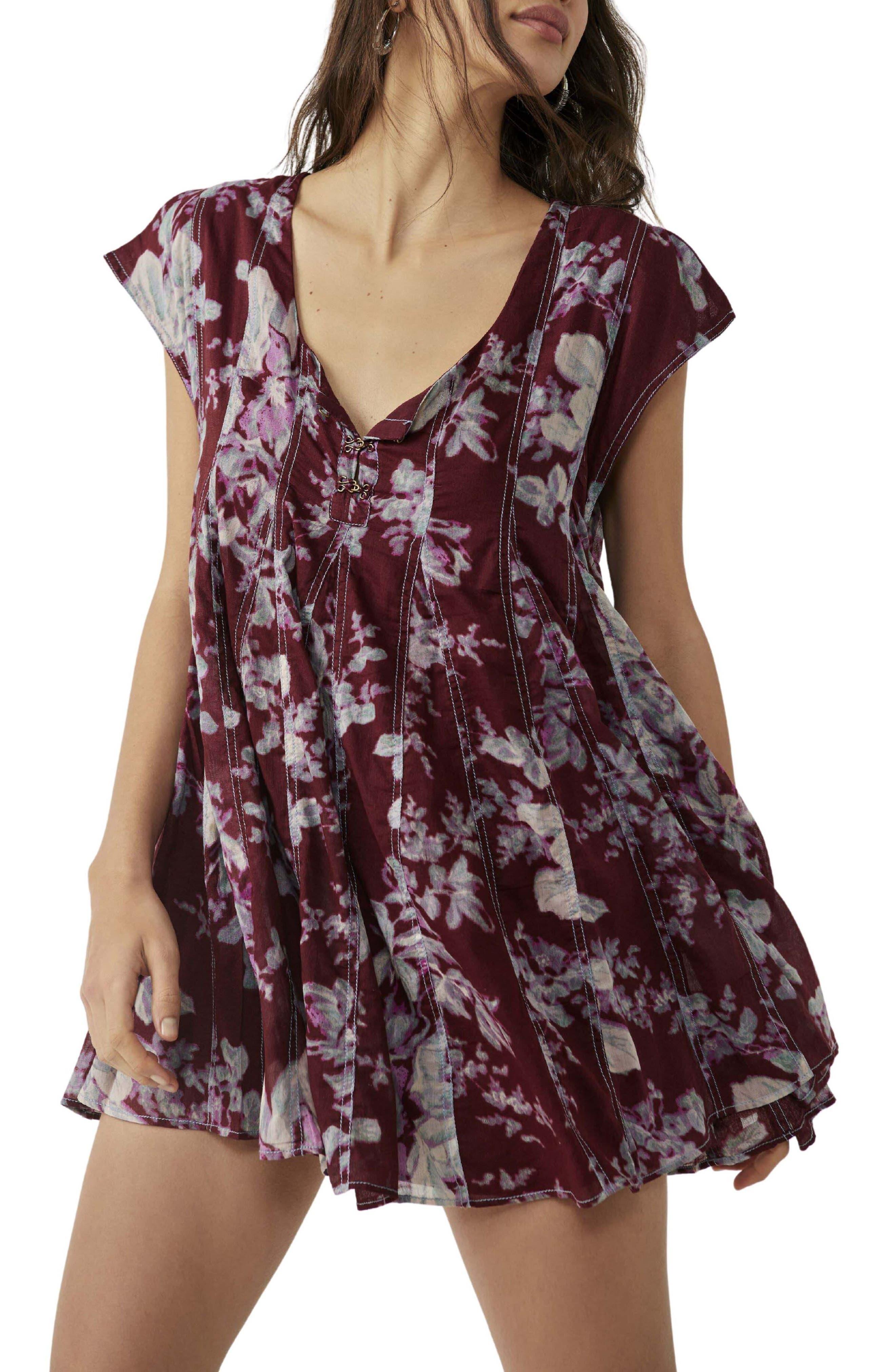 Free People Sully Seamed Babydoll Dress in Red Lyst