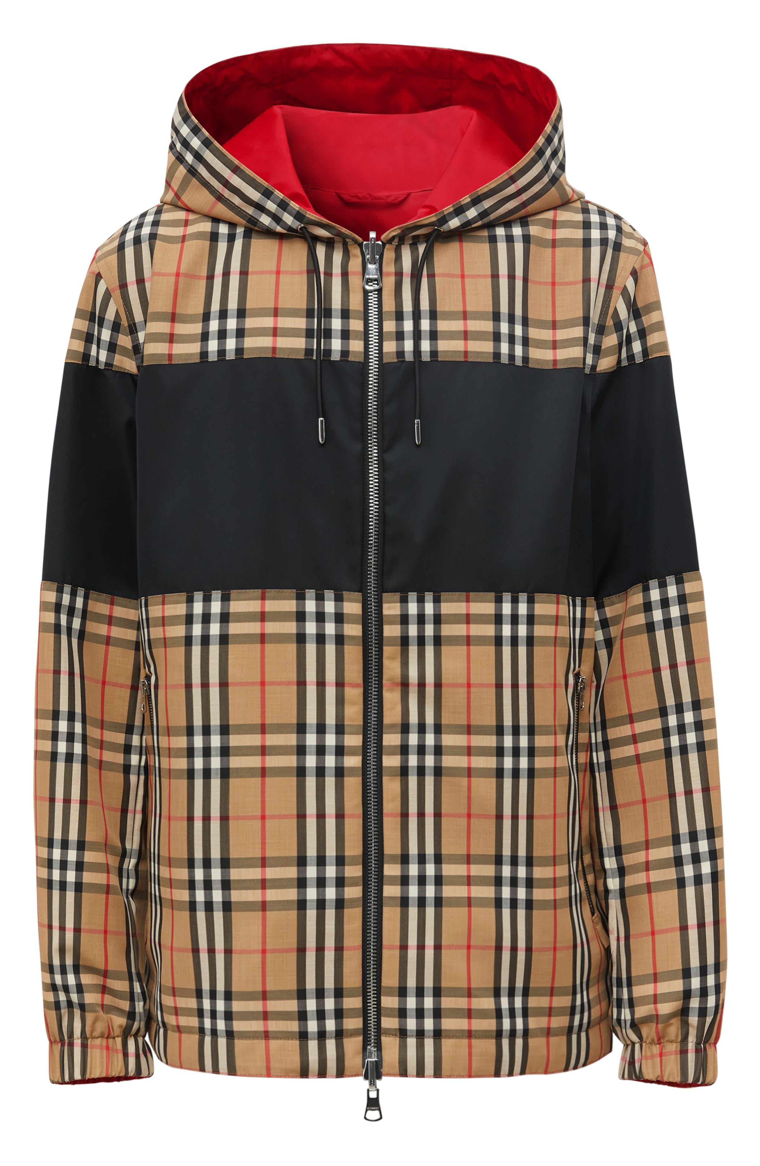 Burberry Synthetic Shropshire Reversible Check Hooded Jacket for Men - Lyst