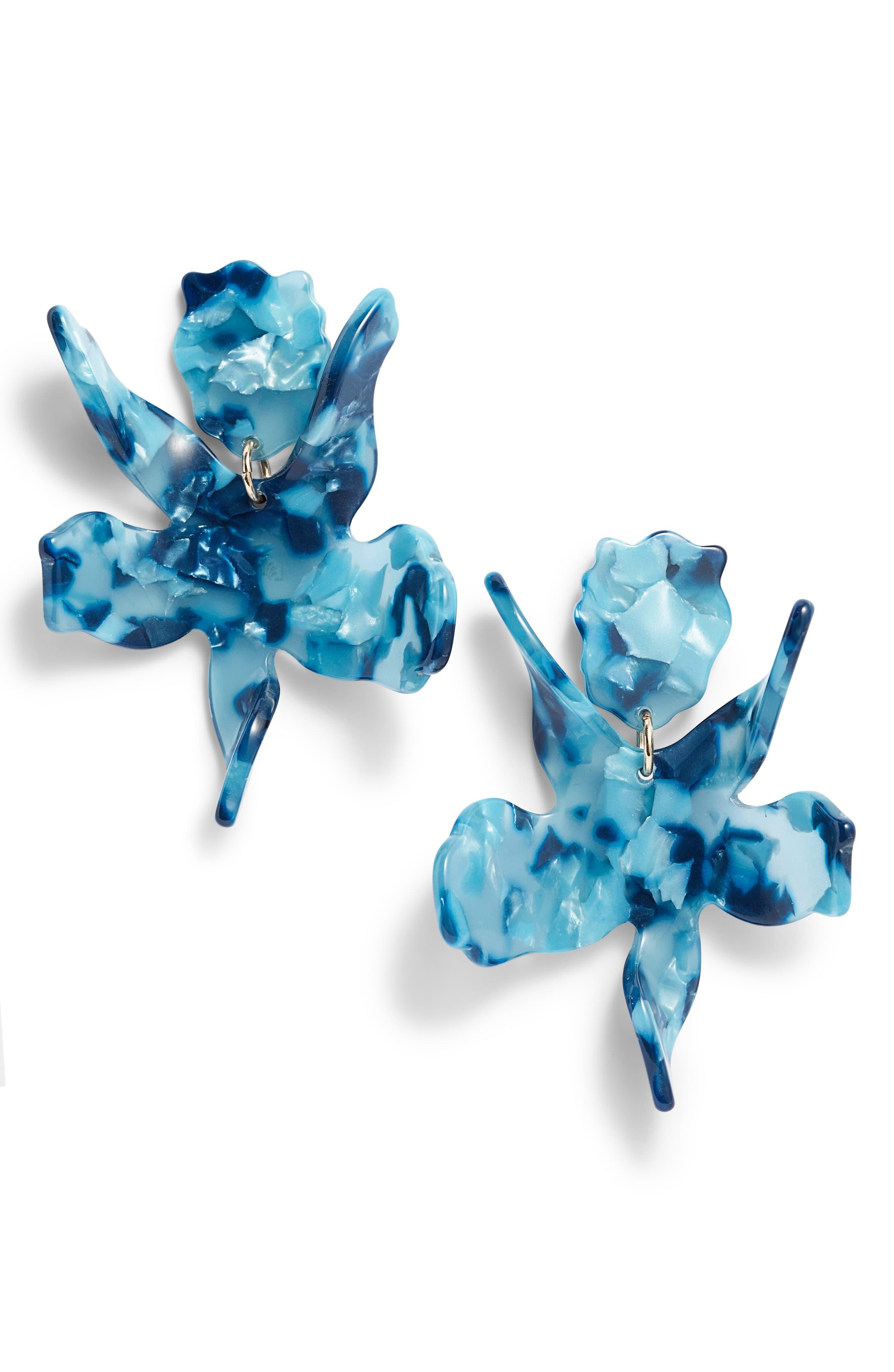 Lele Sadoughi Small Paper Lily Drop Earrings in Teal (Blue) Lyst