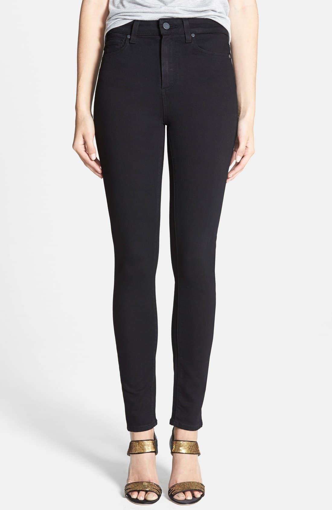 PAIGE Denim Transcend Margot High Waist Ultra Skinny Jeans in Black