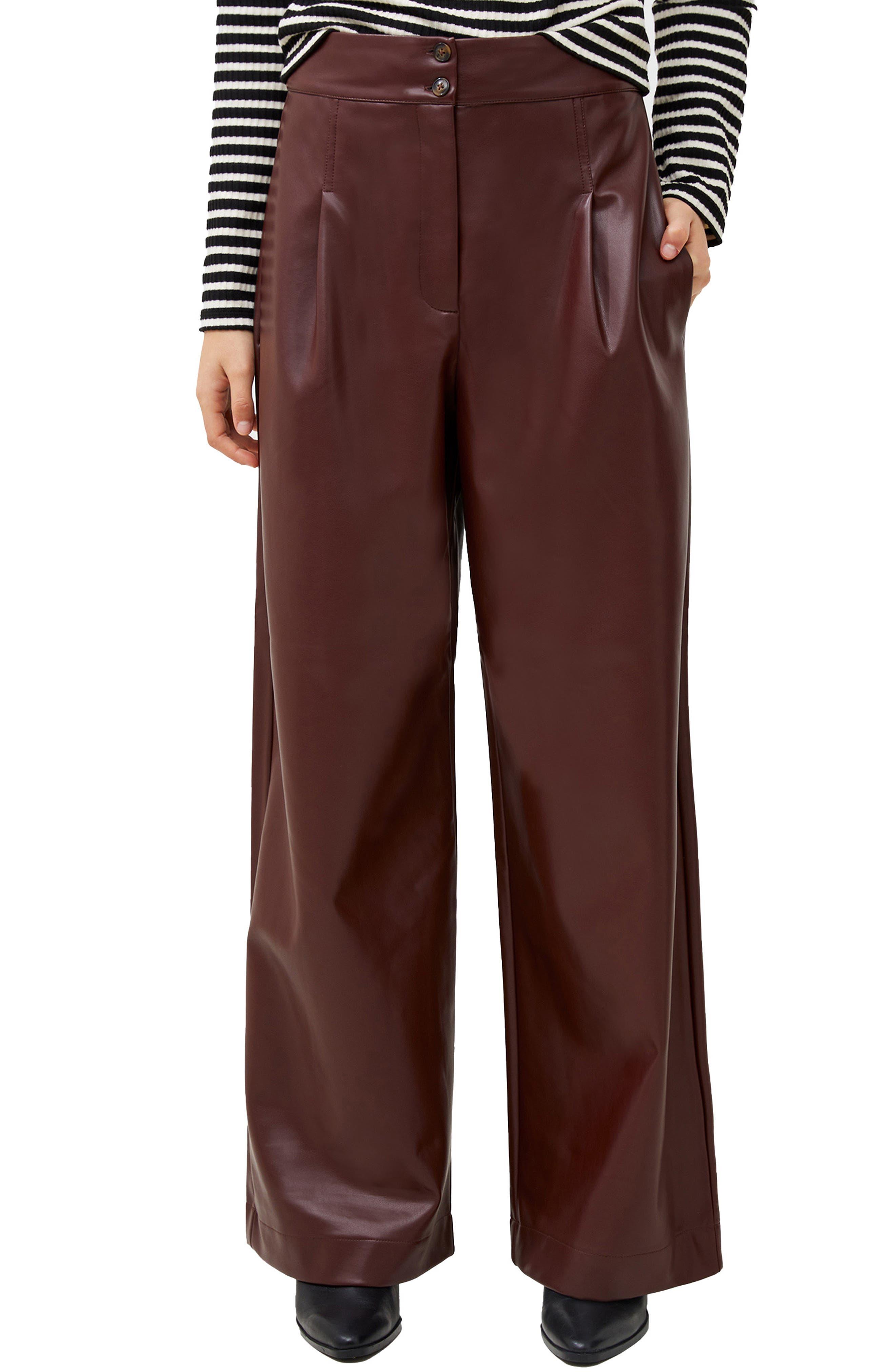 French Connection Crolenda Faux Leather Pants in Red | Lyst