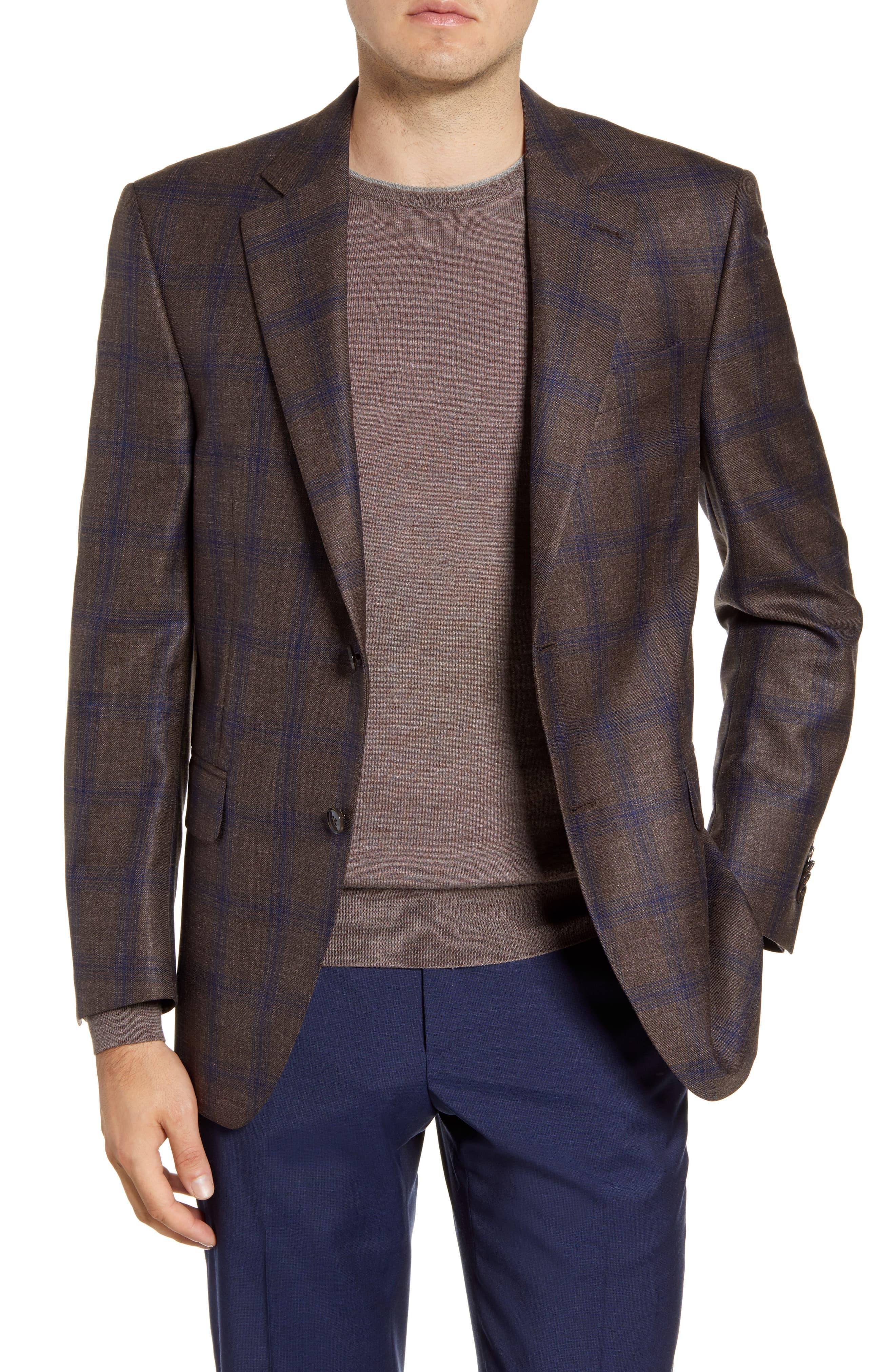 Peter Millar Flynn Classic Fit Plaid Wool Blend Sport Coat in Brown for