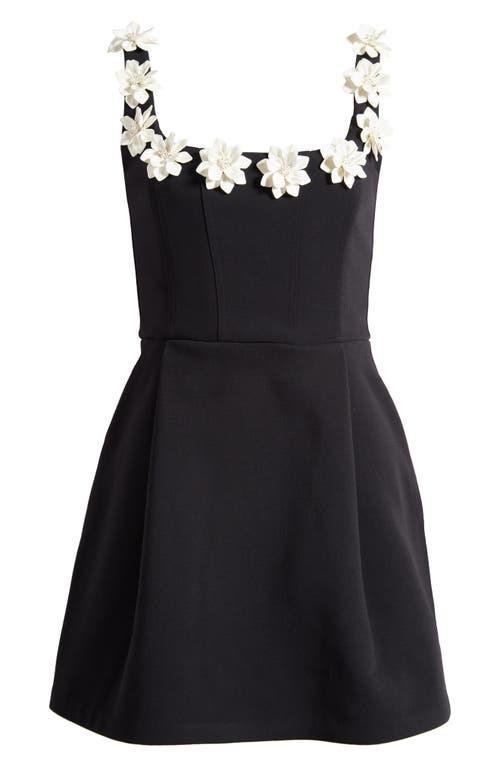 black dress with small white flowers Black And White Flower Sleeveless Mini Dress – Monkee's of Richmond main image 1