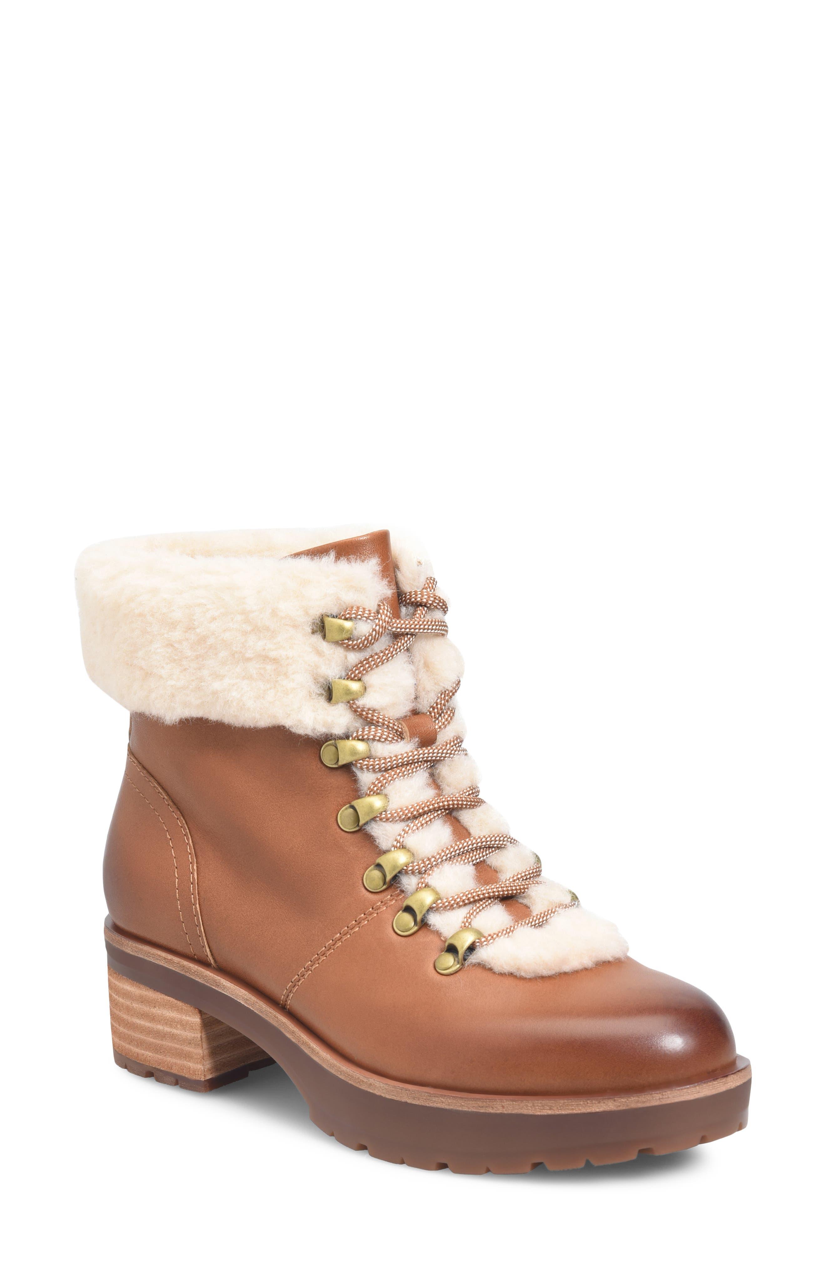 KorkEase Winslet Genuine Shearling Trim Bootie in Brown Lyst