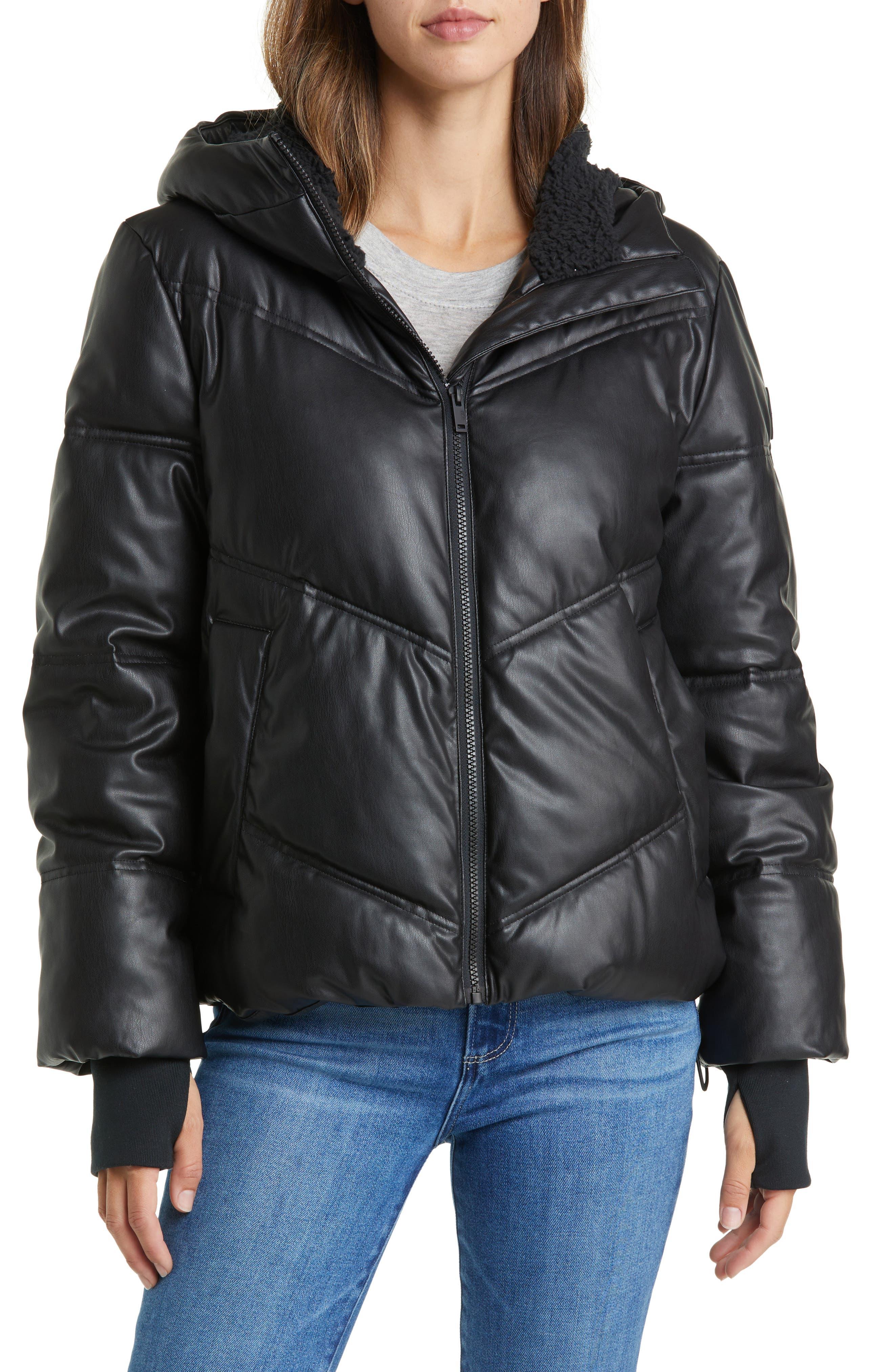 UGG ugg(r) Ronney Faux Leather Puffer Coat in Black | Lyst