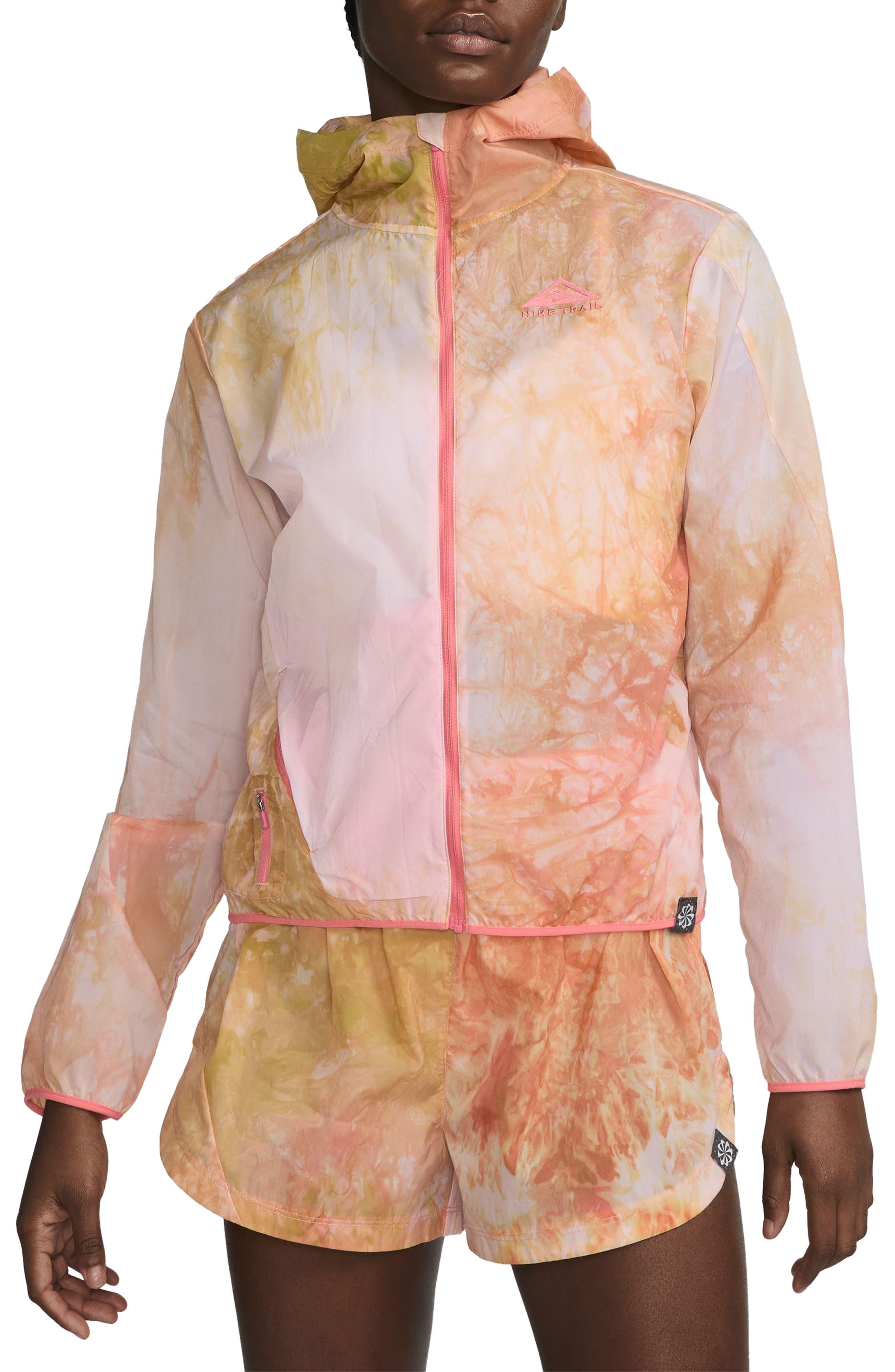 Nike Repel Tie Dye Water Repellent Hooded Jacket in Pink | Lyst