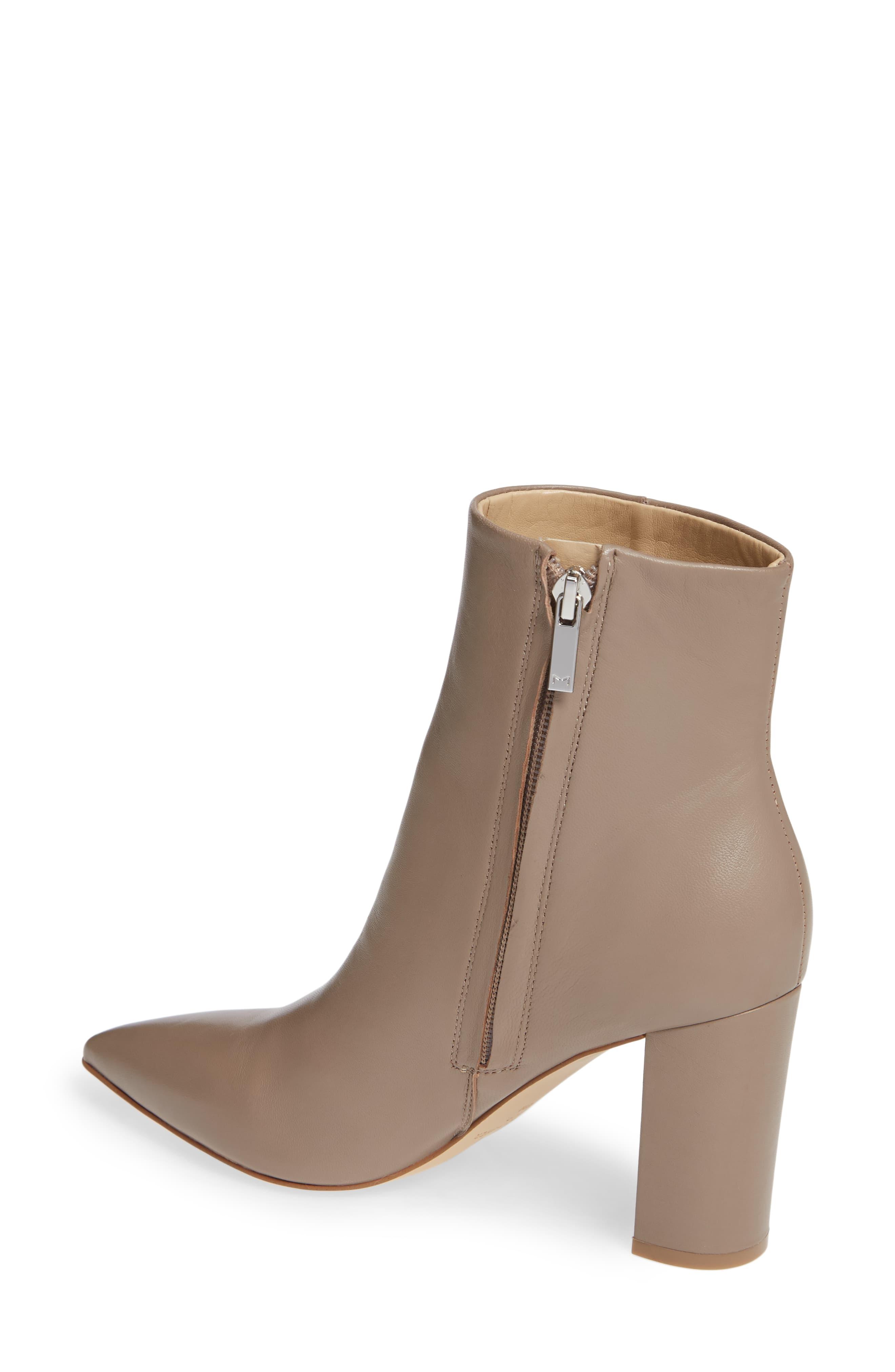 taupe pointed toe booties
