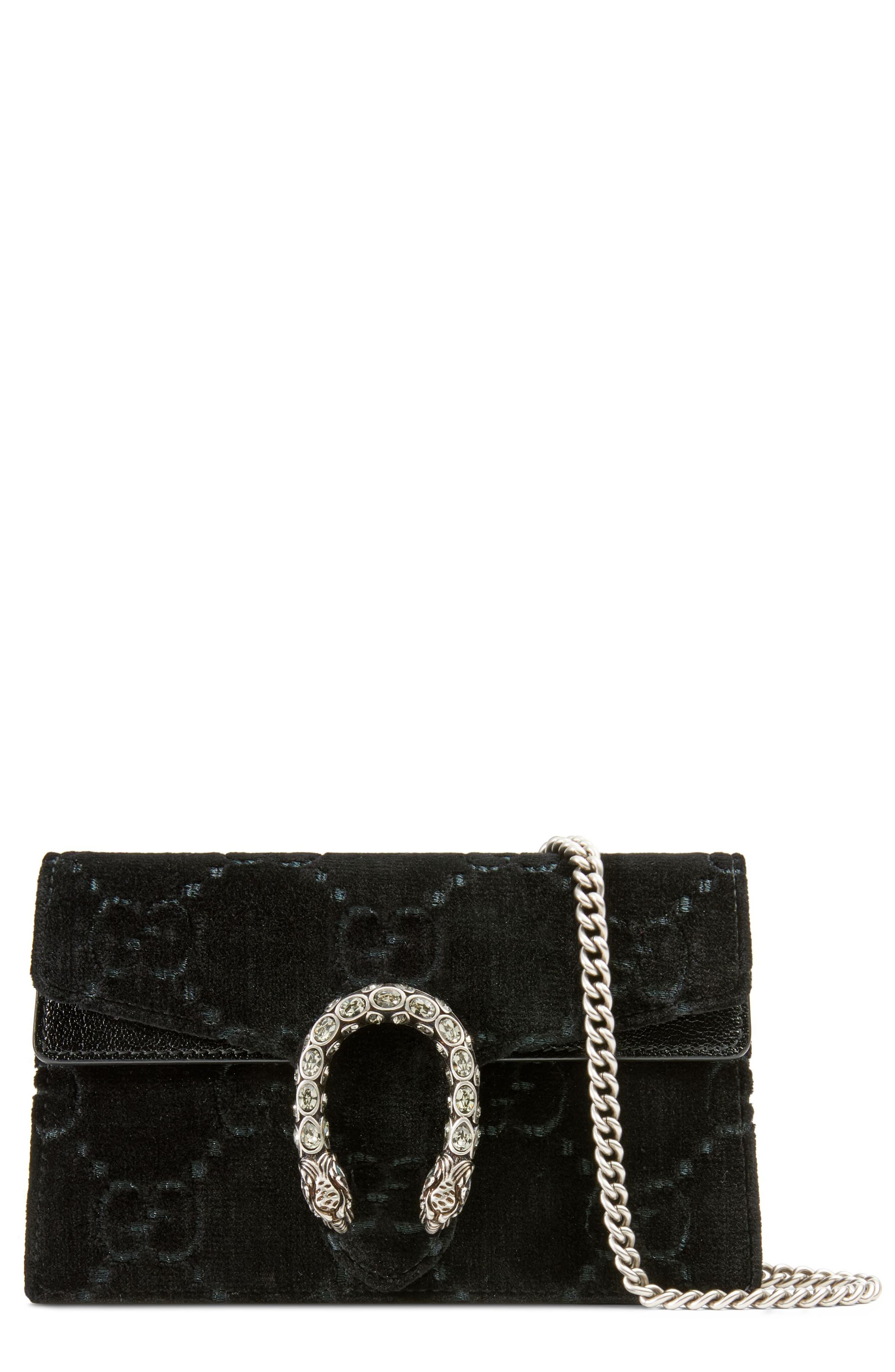 supermini dionysus double g velvet shoulder bag