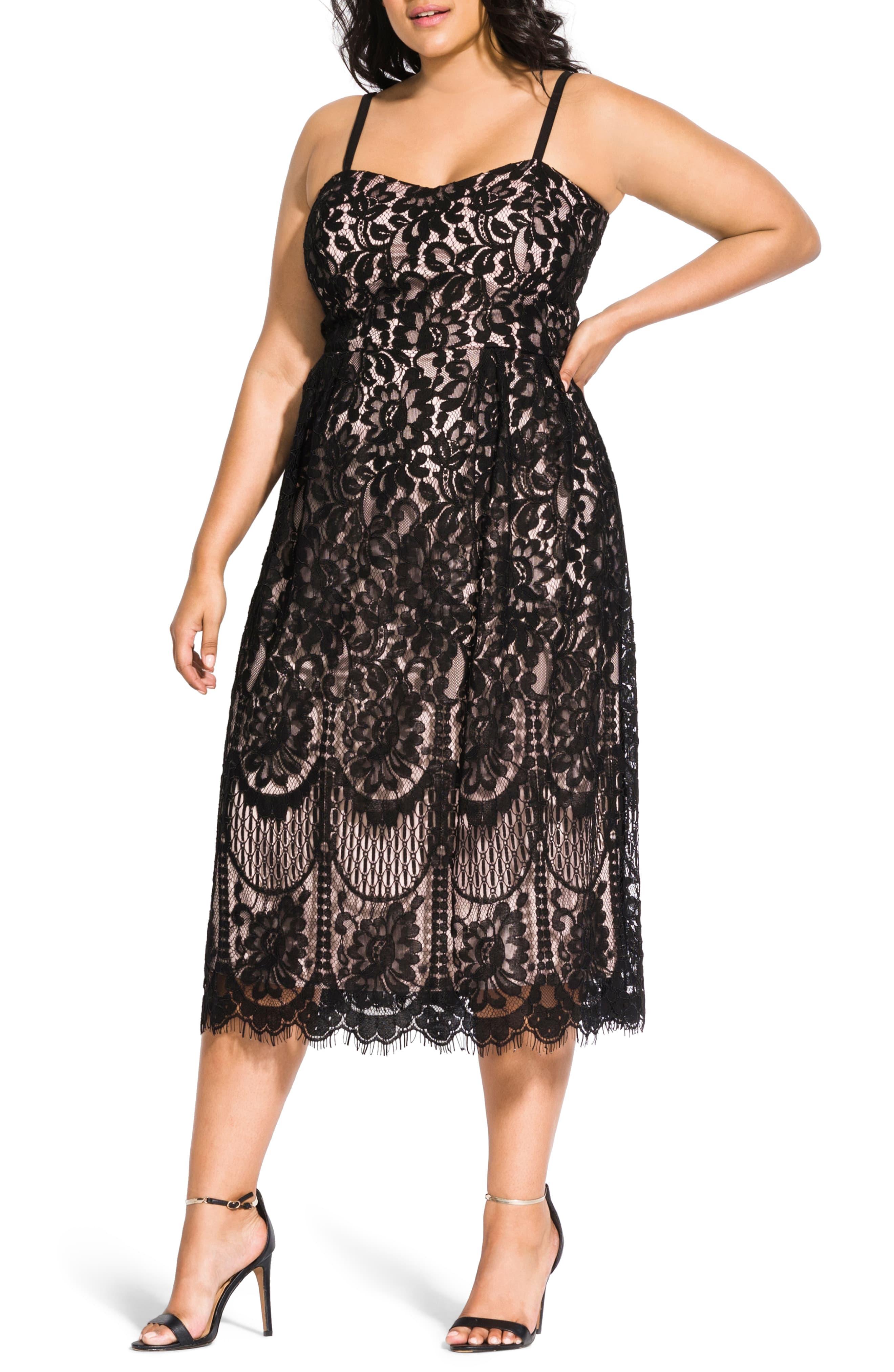 City Chic Sweet Darling Lace Cocktail Dress in Black - Lyst