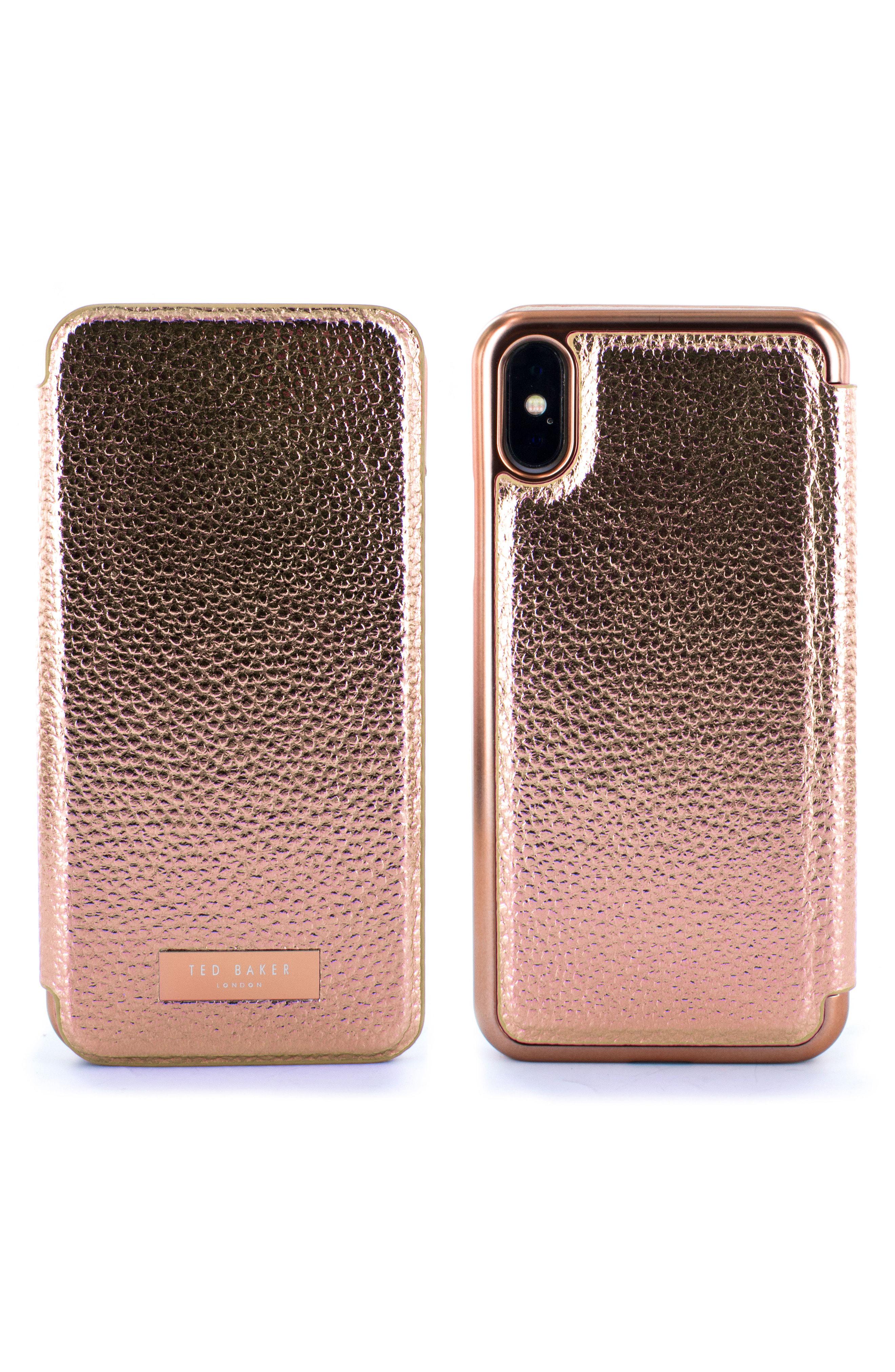 Ted Baker Fenela Faux Leather Iphone X & Xs Mirror Folio Case - Lyst