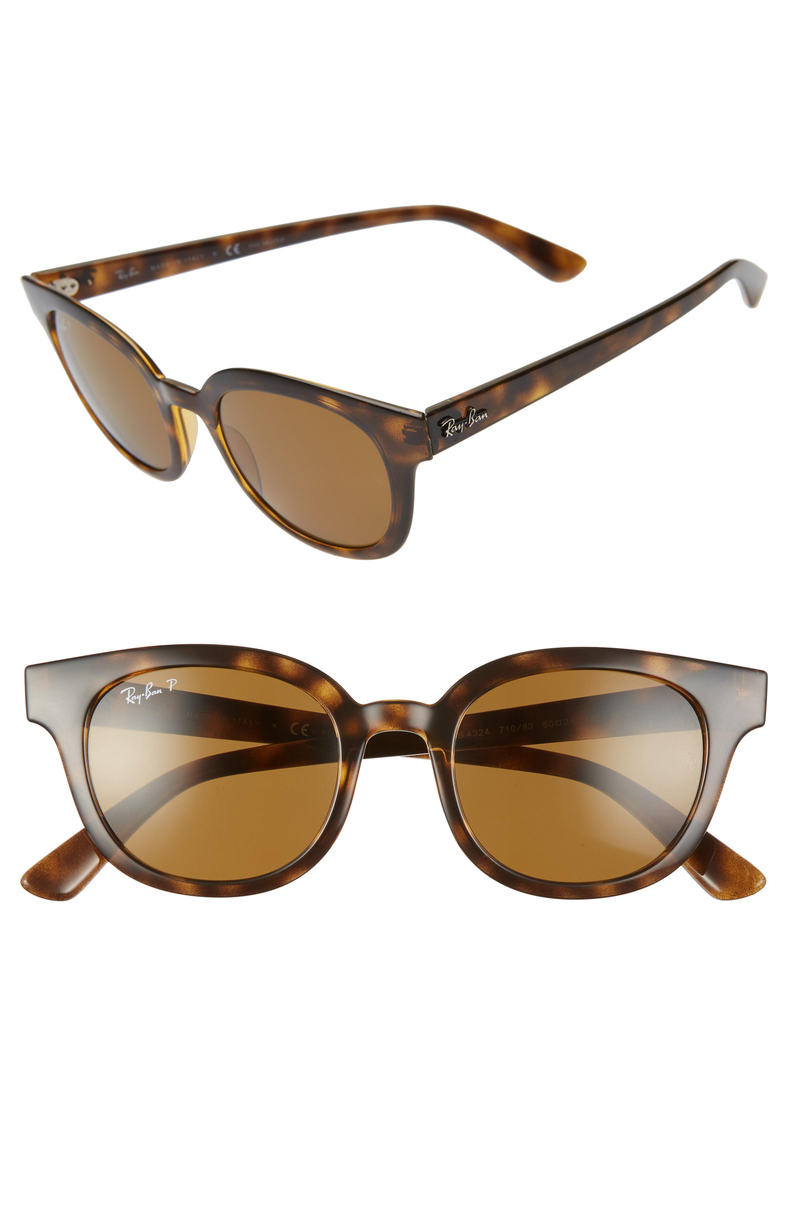 RayBan 50mm Polarized Cat Eye Sunglasses Havana/ Dk Brown Polar Lyst