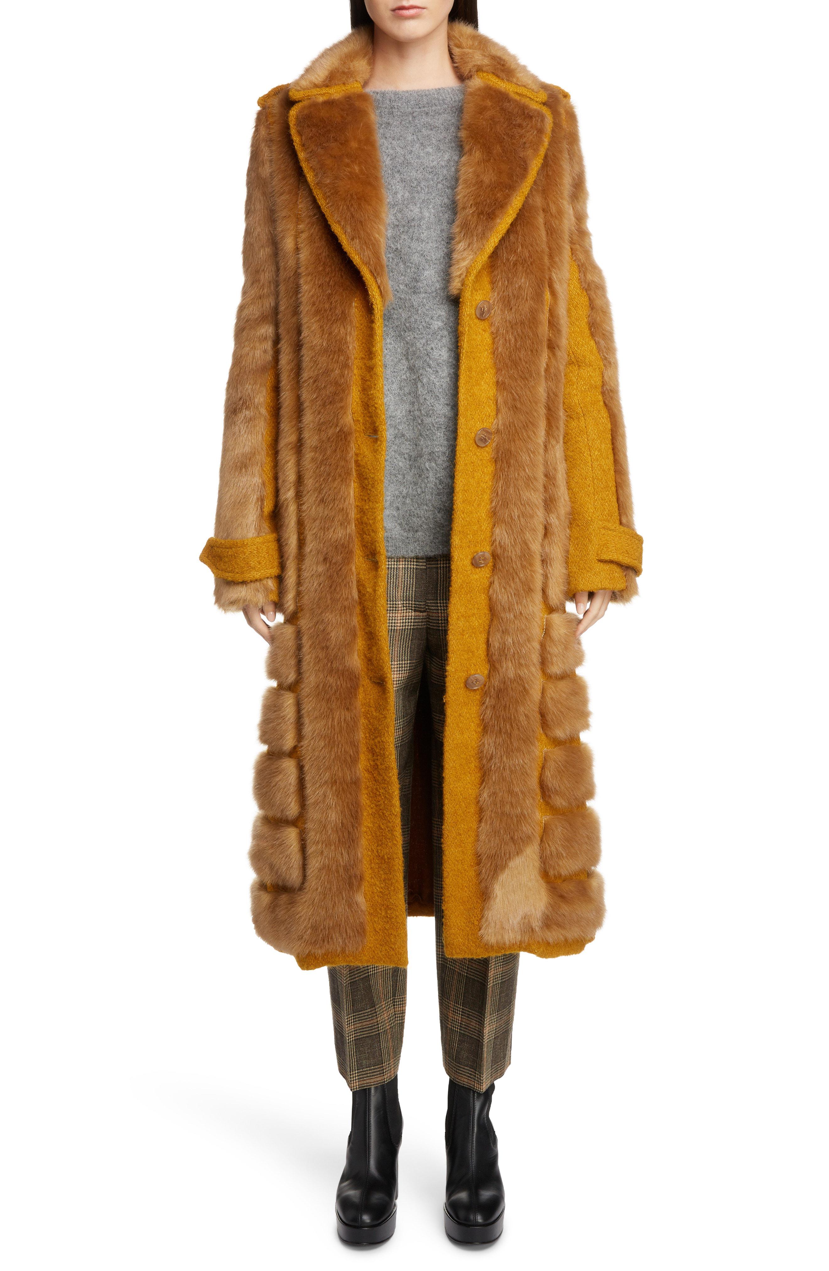 Acne Studios Faux Fur Trim Coat in 