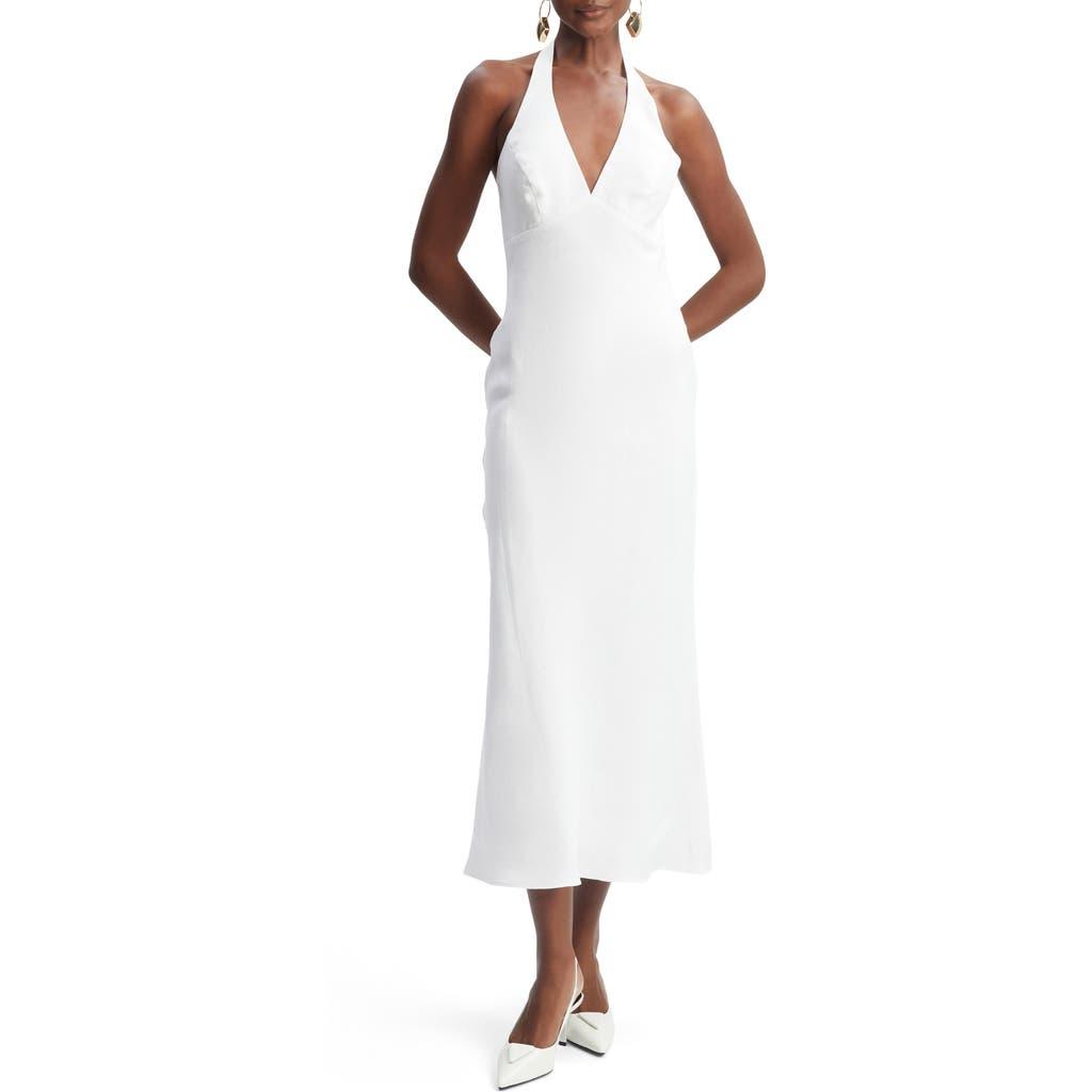 Bardot Paola Halter Linen Midi Dress in White | Lyst Bardot Paola Halter Linen Midi Dress in White | Lyst