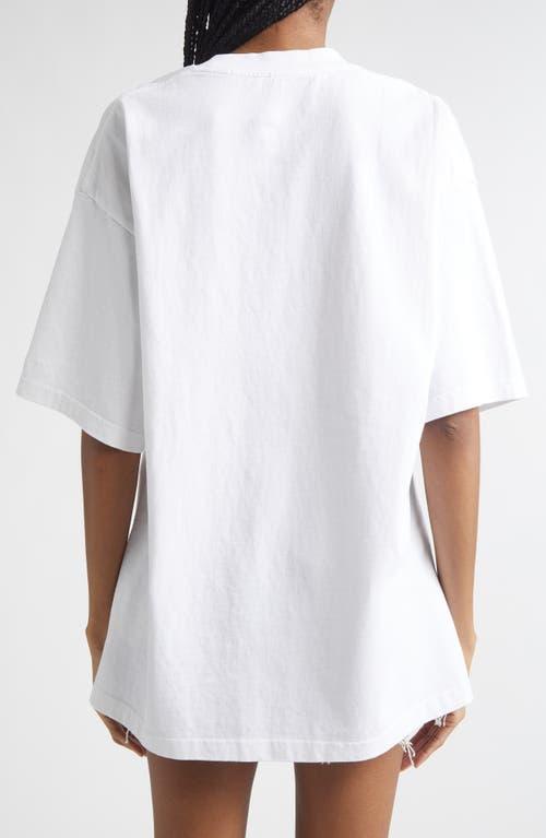 Alexander Wang Ice Cube Oversize Cotton Graphic T-Shirt in White