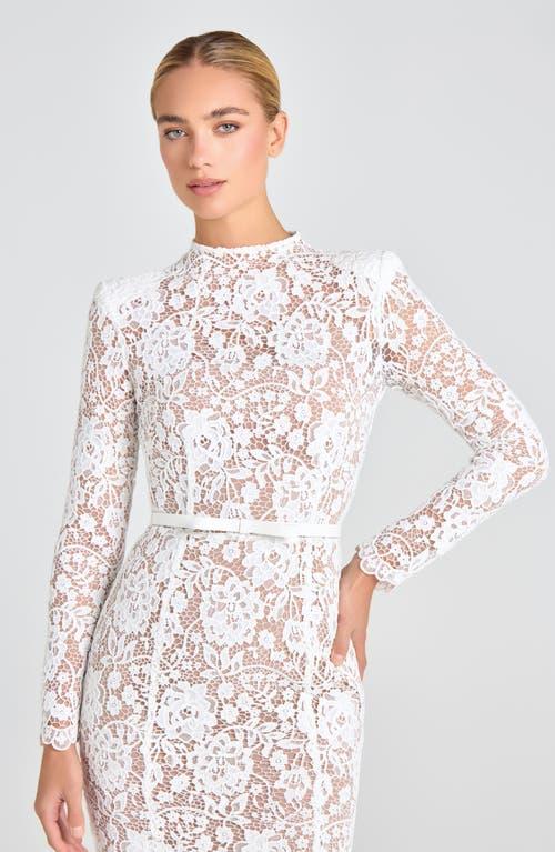 Nadine Merabi Juliette Long Sleeve Lace Cocktail Dress in White | Lyst