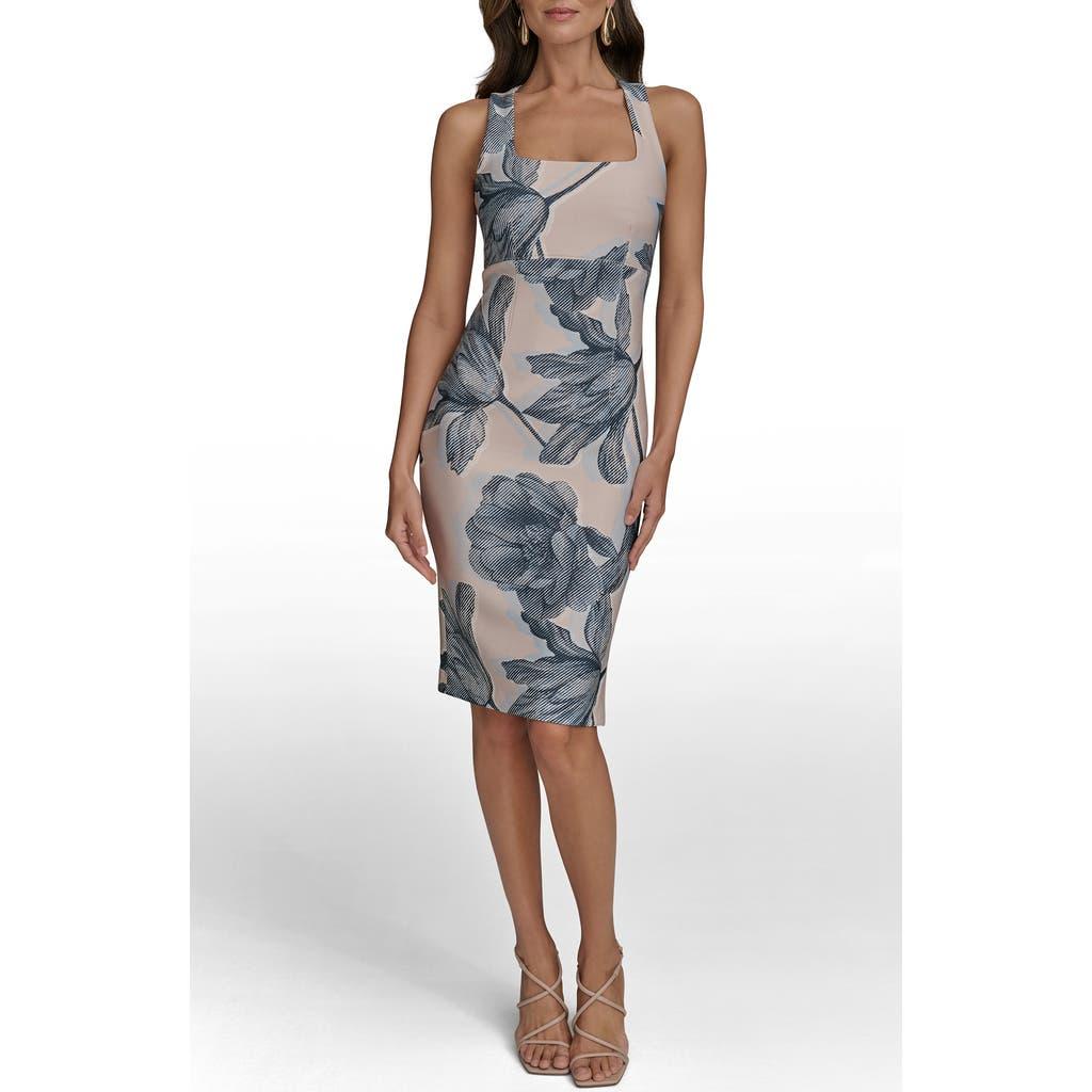 Donna Karan Floral Sheath Dress in Blue | Lyst