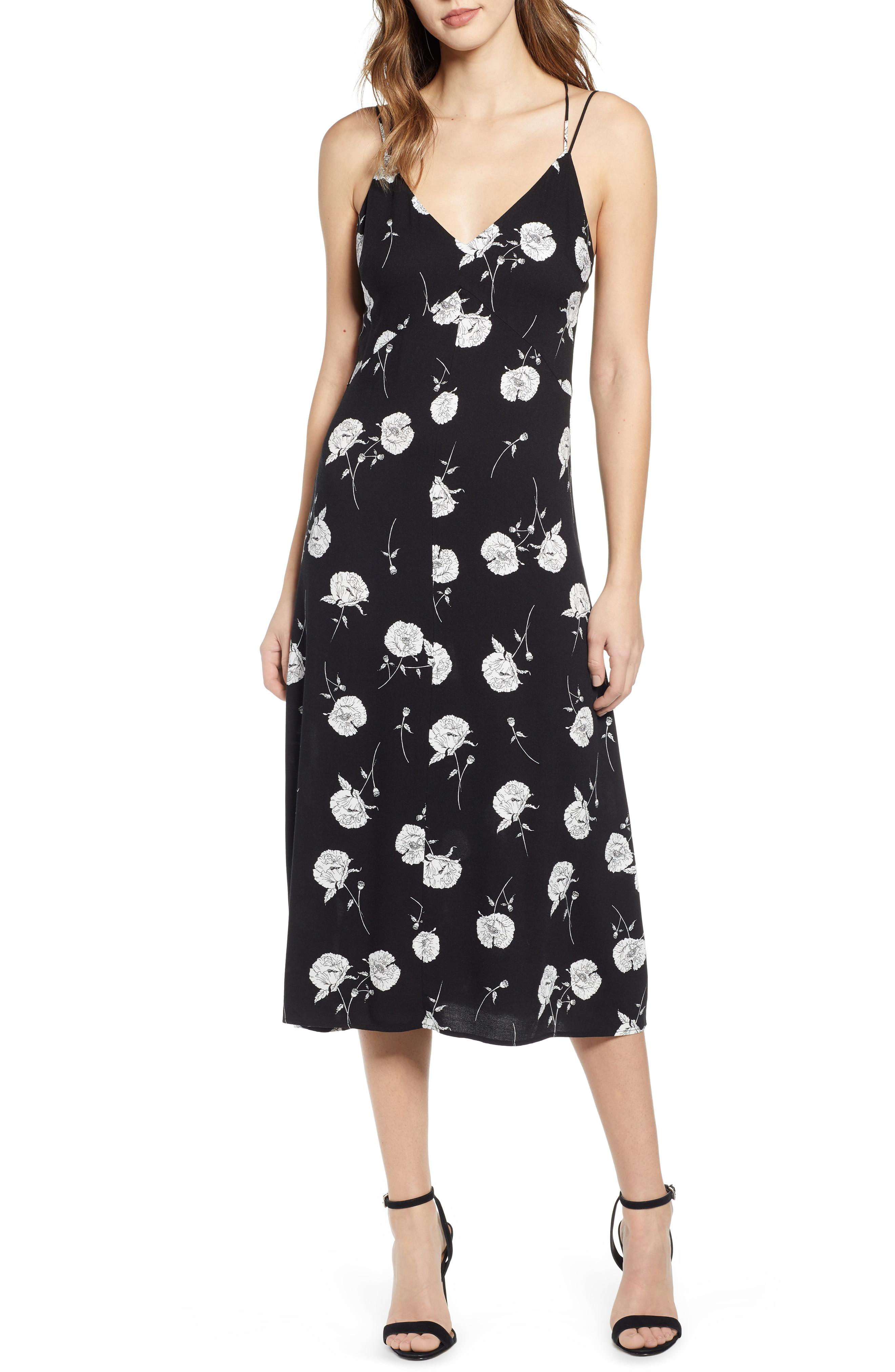leith floral print midi dress