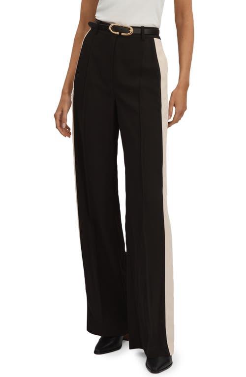 Reiss Pam Stripe Wide Leg Pants in Black | Lyst