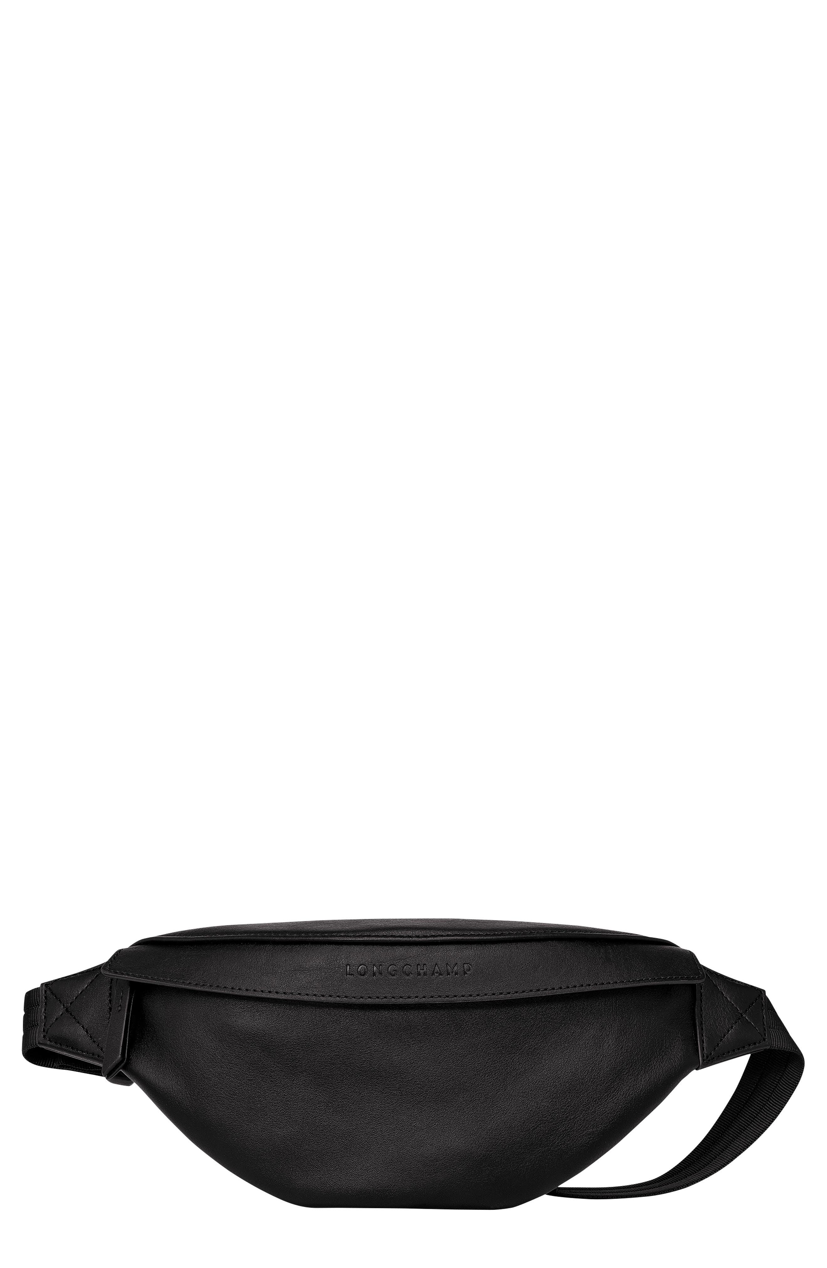 Longchamp 3d Leather Belt Bag in Black | Lyst