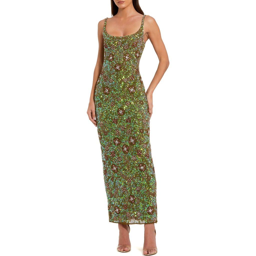 Mac Duggal Beaded Mesh Sleeveless Scoop Neck Ankle Dress in Green | Lyst Mac Duggal Beaded Mesh Sleeveless Scoop Neck Ankle Dress in Green | Lyst