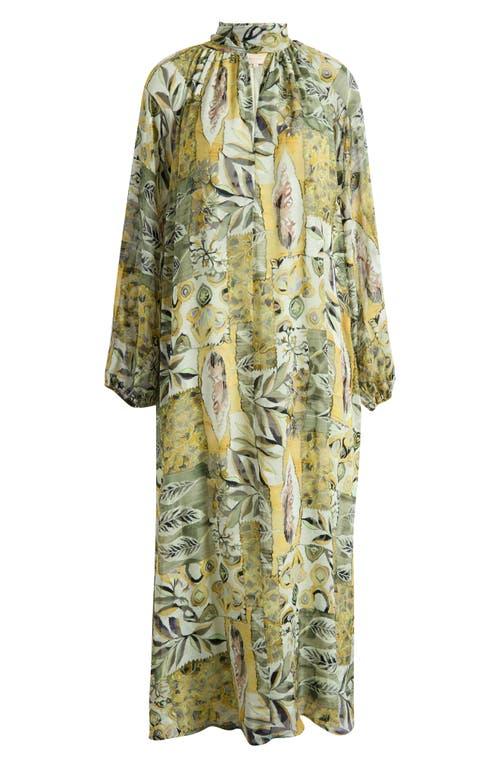 MELLODAY Botanical Tie-Neck Maxi Dress in Green | Lyst