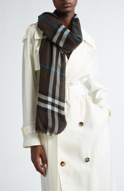 Burberry Giant Check Fringe Wool Scarf in Black Lyst