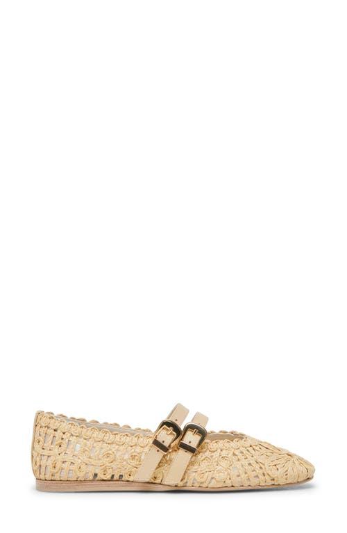 Dolce Vita Baylee Sunflower Raffia Flat in Natural | Lyst