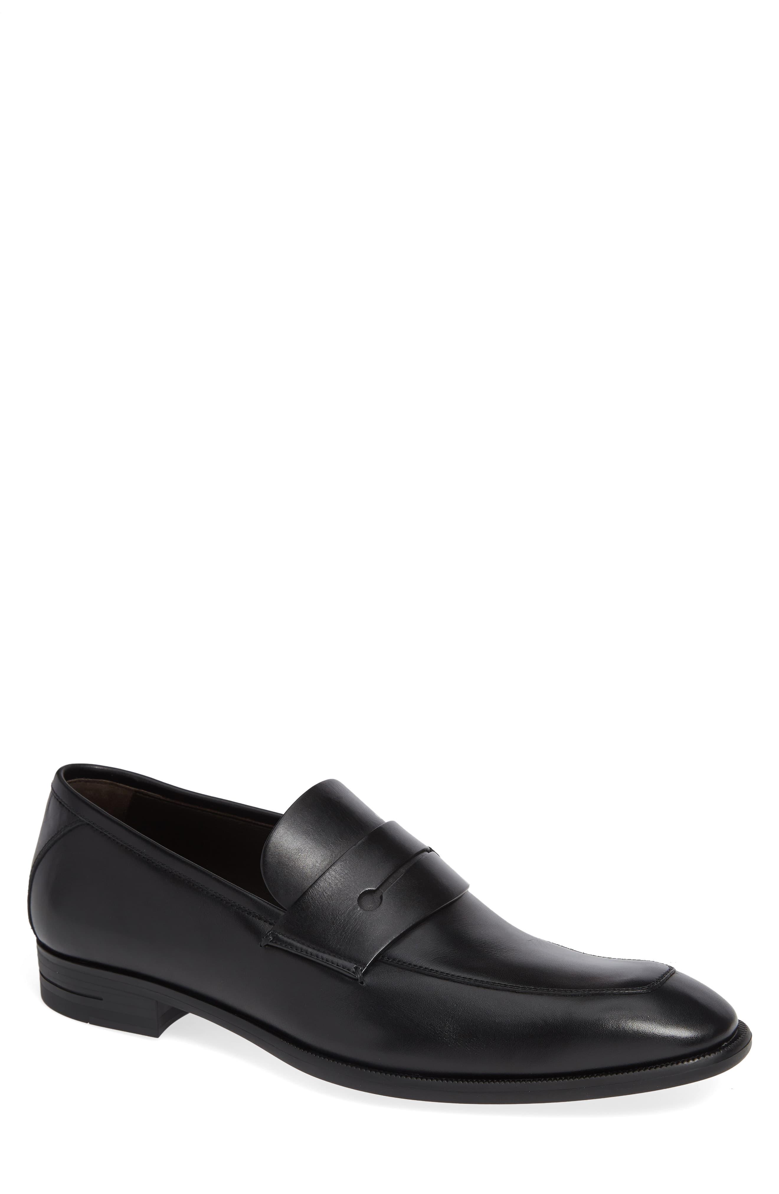 Ermenegildo Zegna Leather L'asola Penny Loafer in Black for Men Lyst