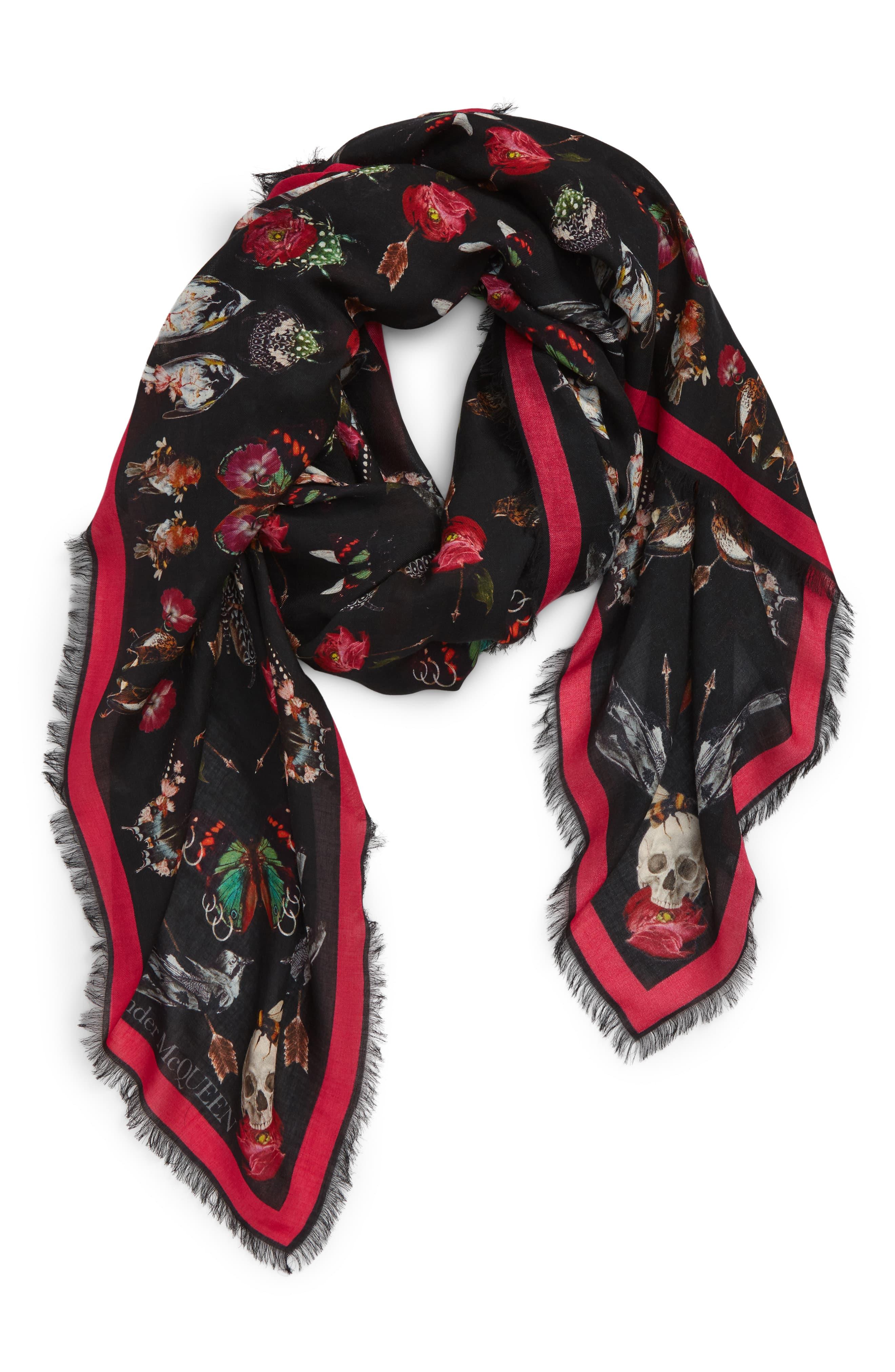 Alexander McQueen Nocturnal Love Modal & Wool Scarf Lyst