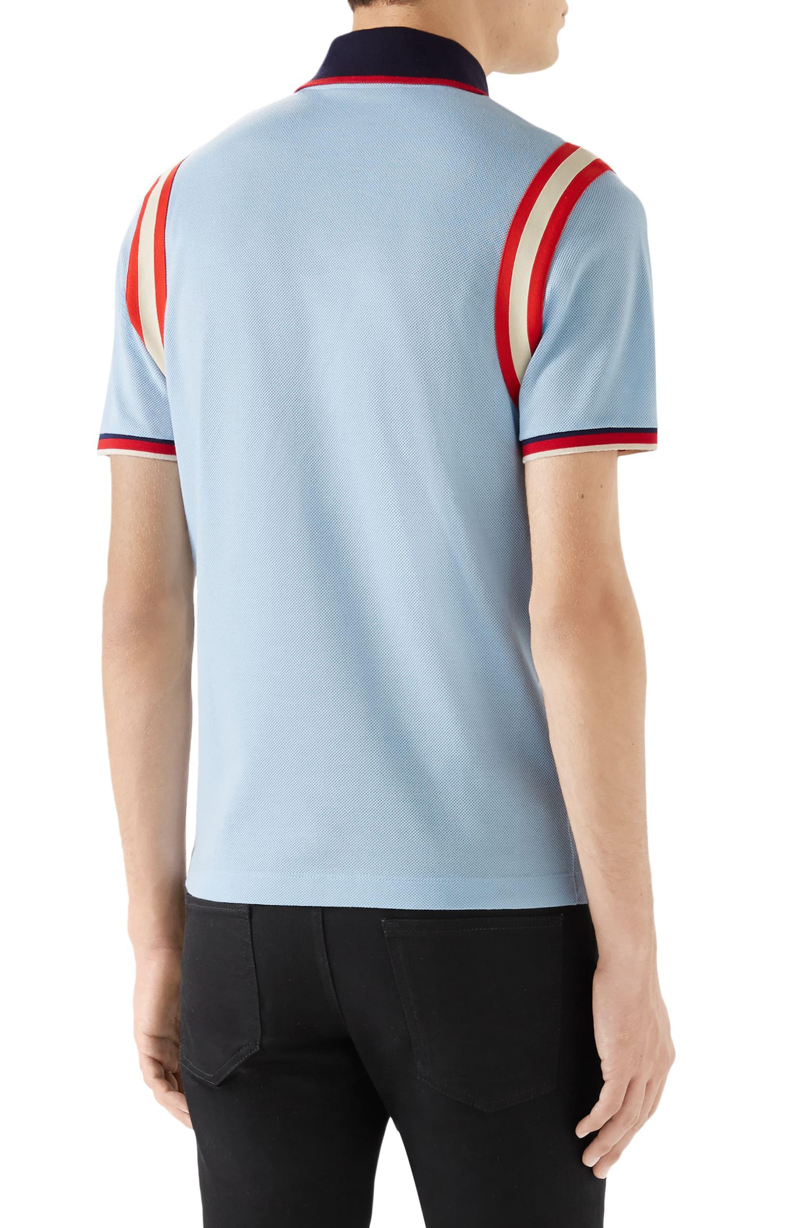 gucci bee collar polo