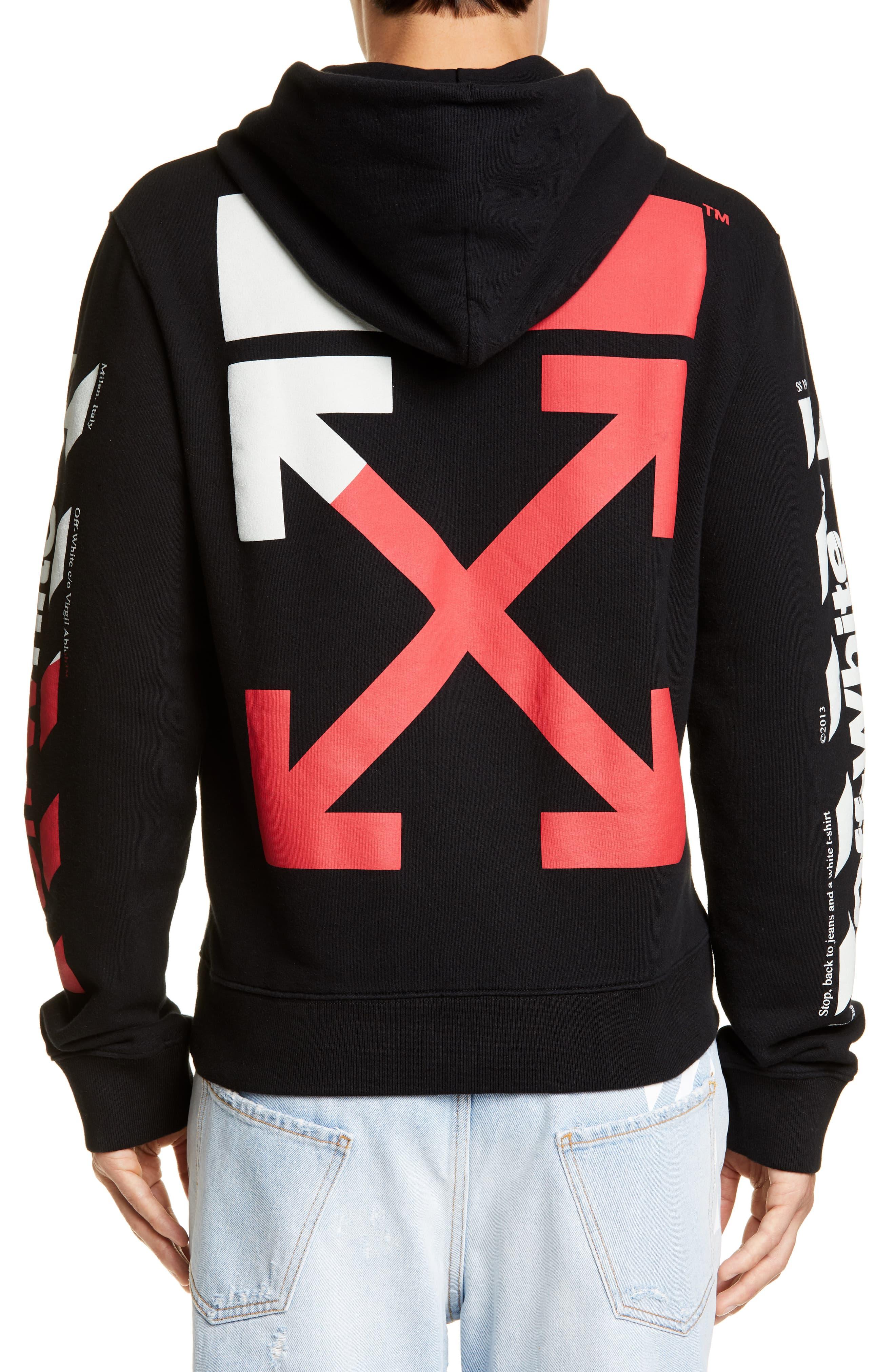 off white split stripe pullover hoodie