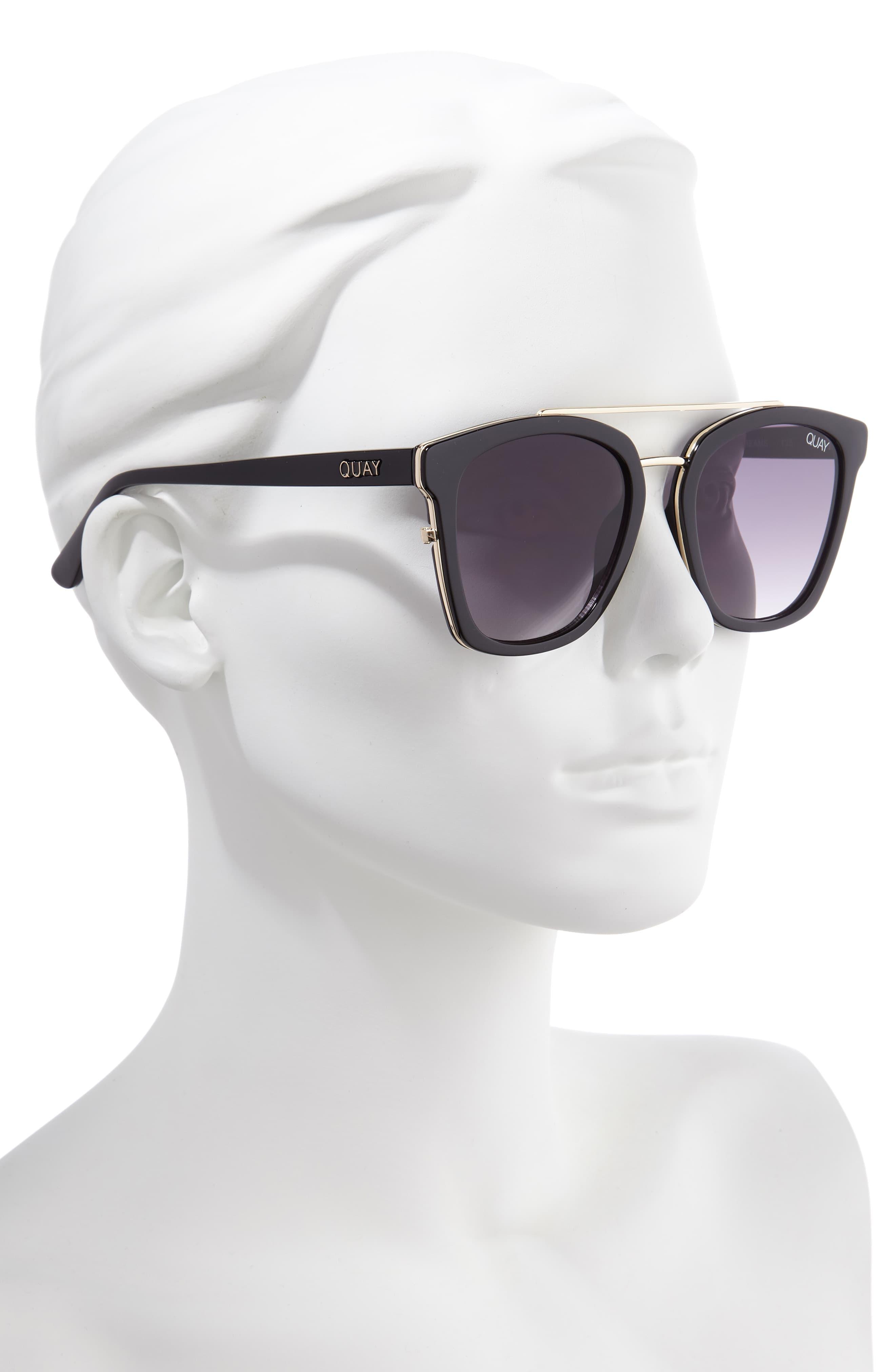 Quay Sweet Dreams 51mm Square Sunglasses in Black/ Smoke ...