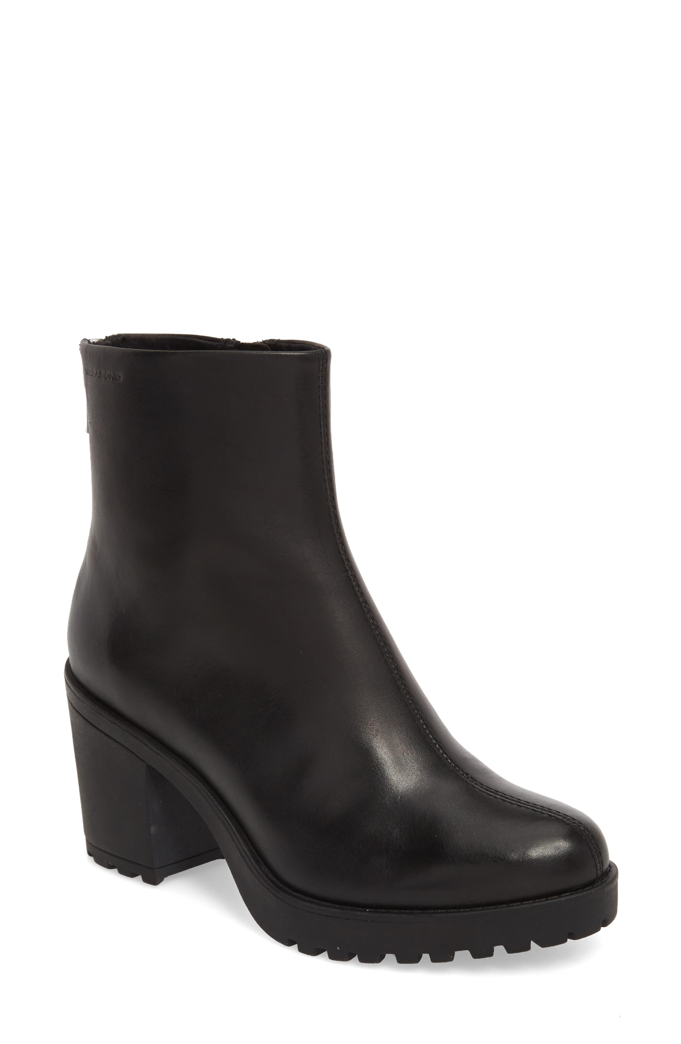 Vagabond Grace Block Heel Bootie in Black Leather (Black) - Lyst