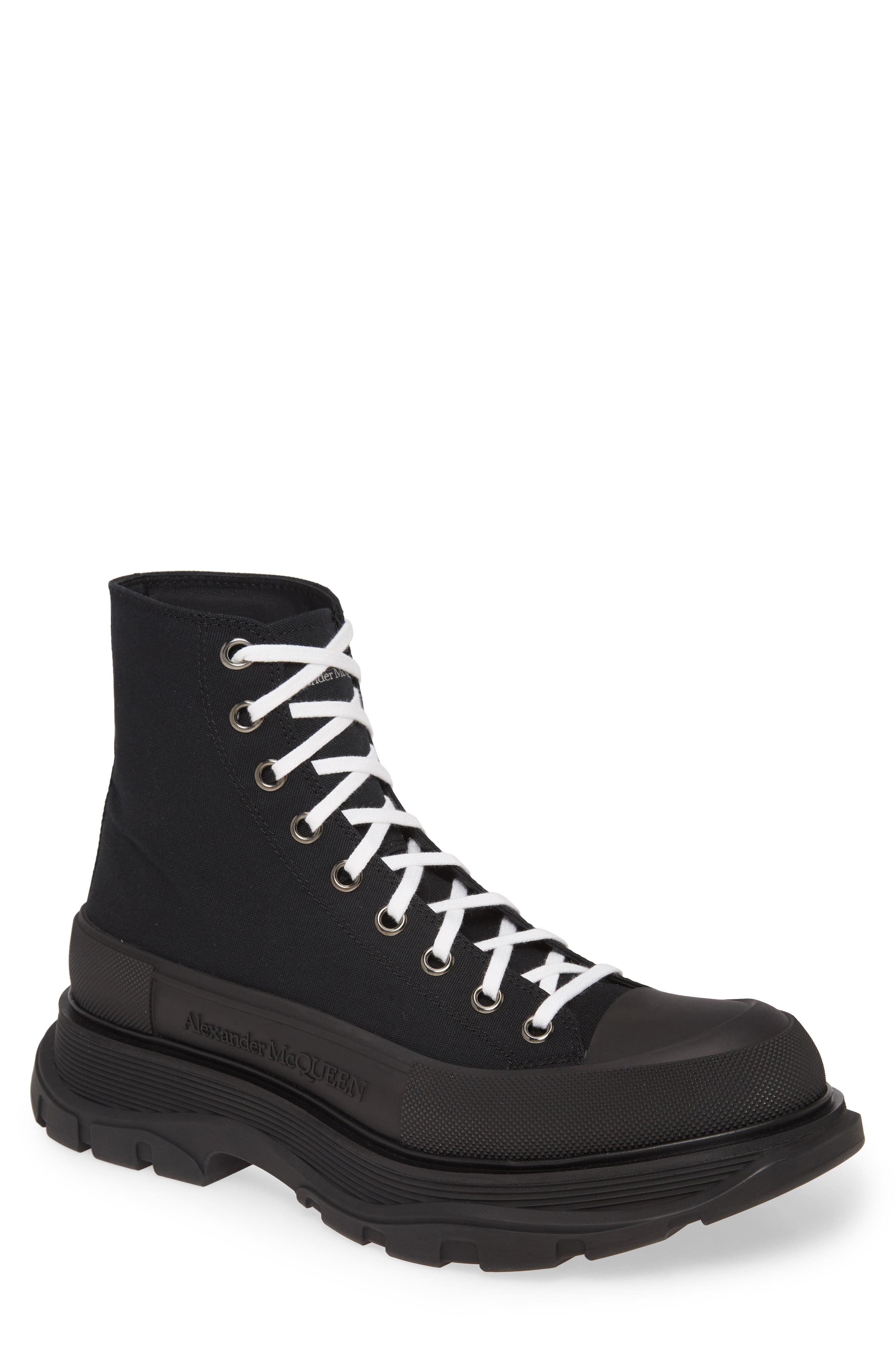 Alexander McQueen Canvas Men's Tread Slick Boots in Black/ Black/ Black ...