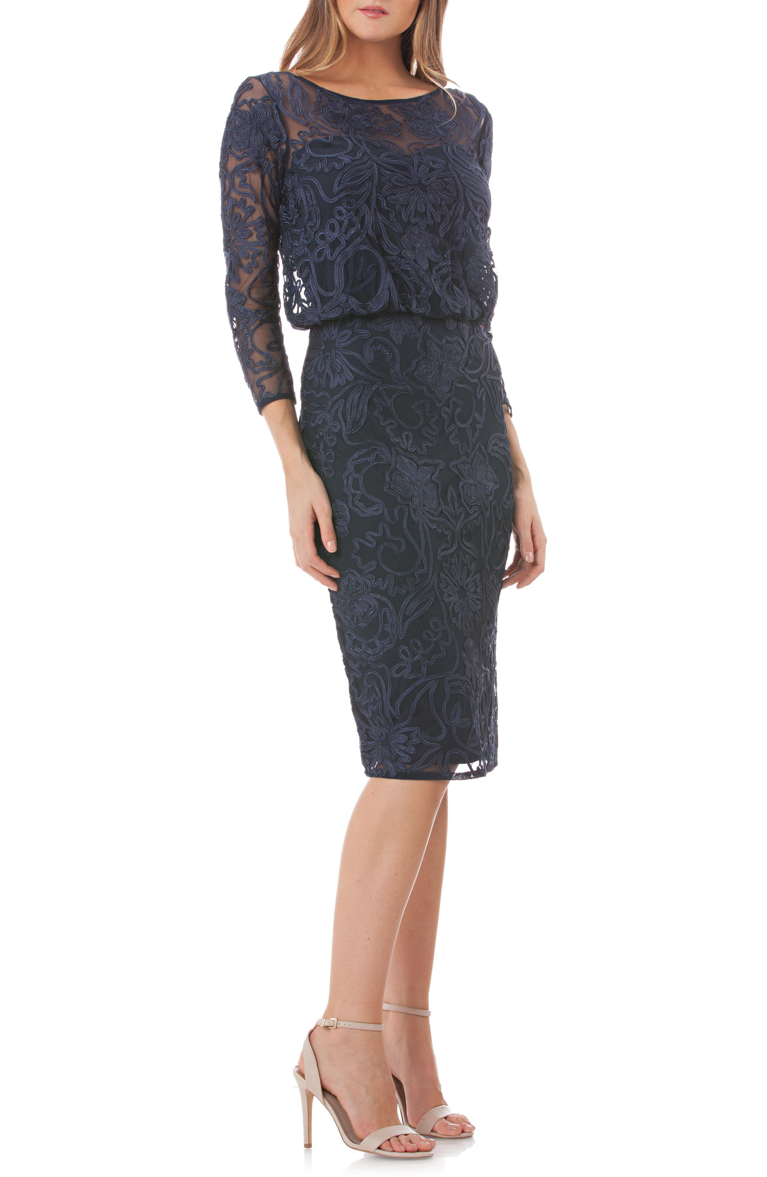 blouson soutache sheath dress